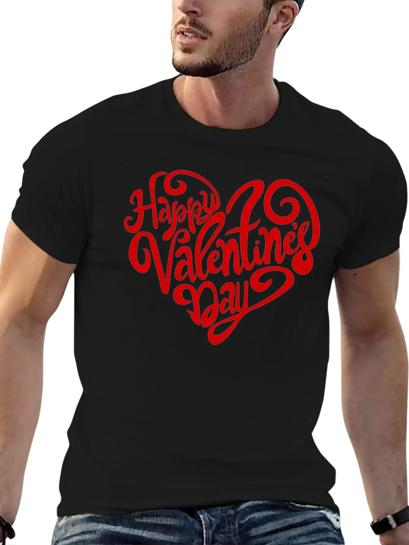 Happy Valentine's Day Unisex Casual T-Shirt – Clean Design For Daily Comfort