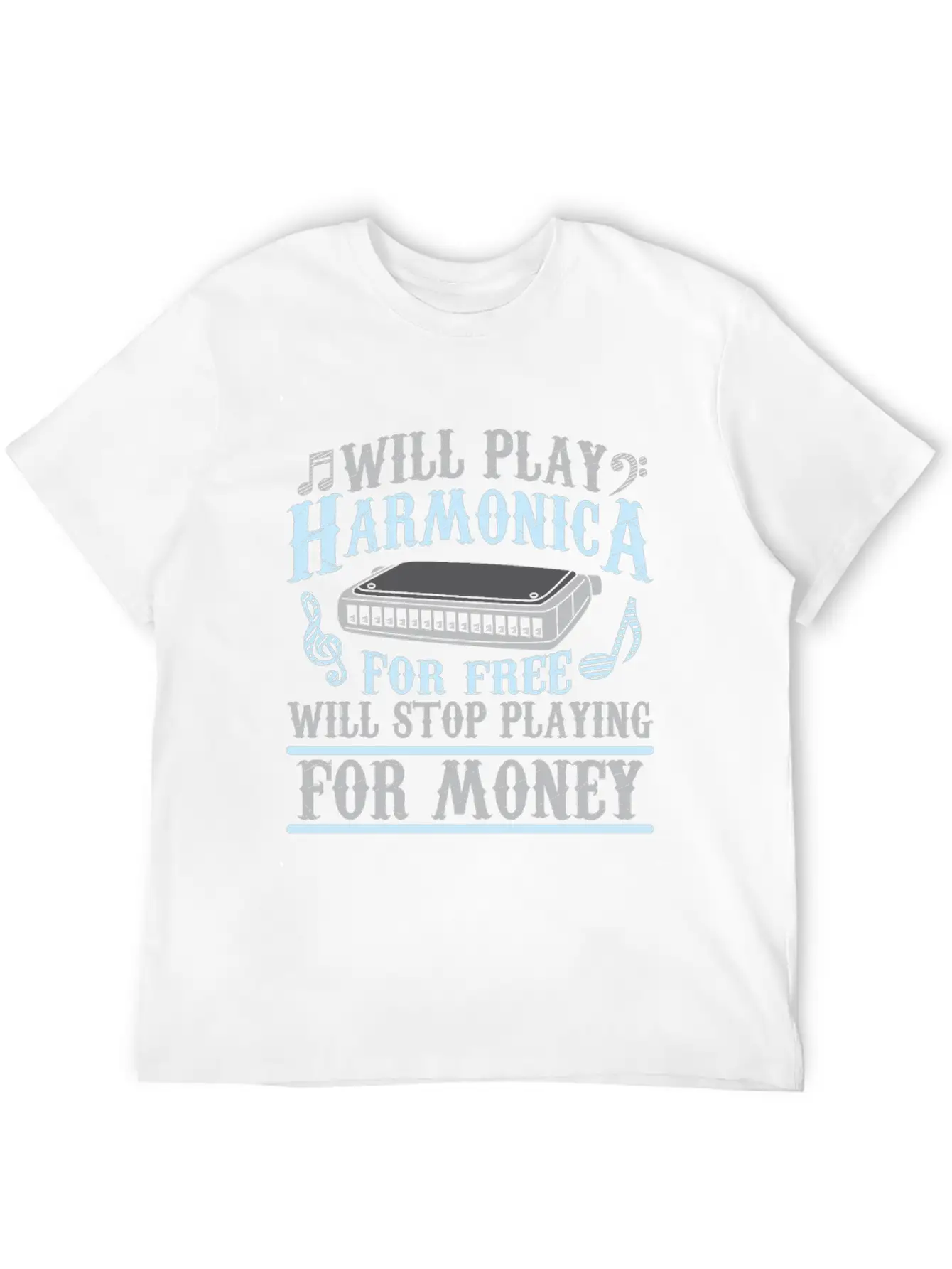 Harmonica Player Blues Music French Harp Lover Unisex Casual T-Shirt – Clean Design For Daily Comfort