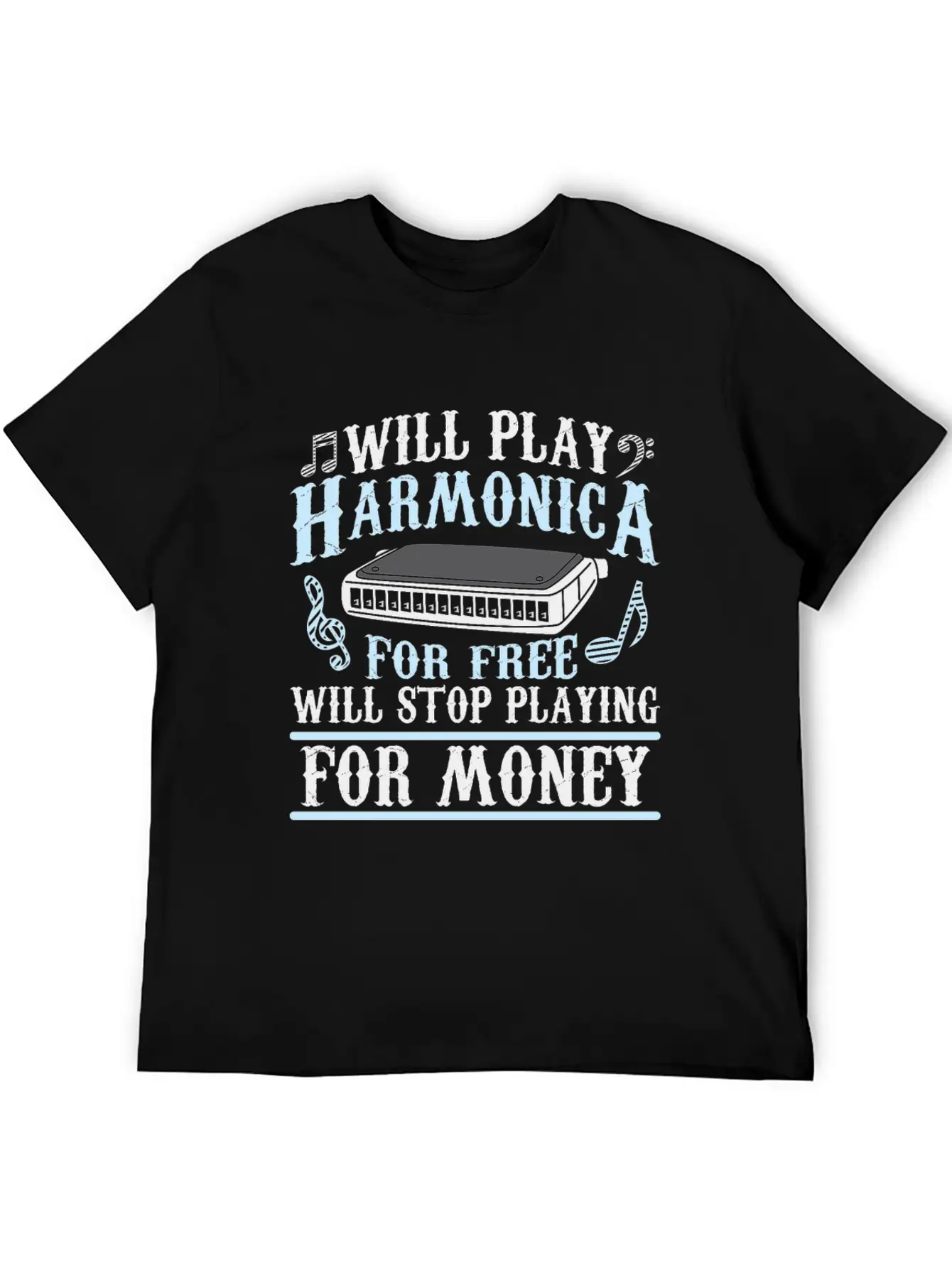 Harmonica Player Blues Music French Harp Lover Unisex Casual T-Shirt – Clean Design For Daily Comfort