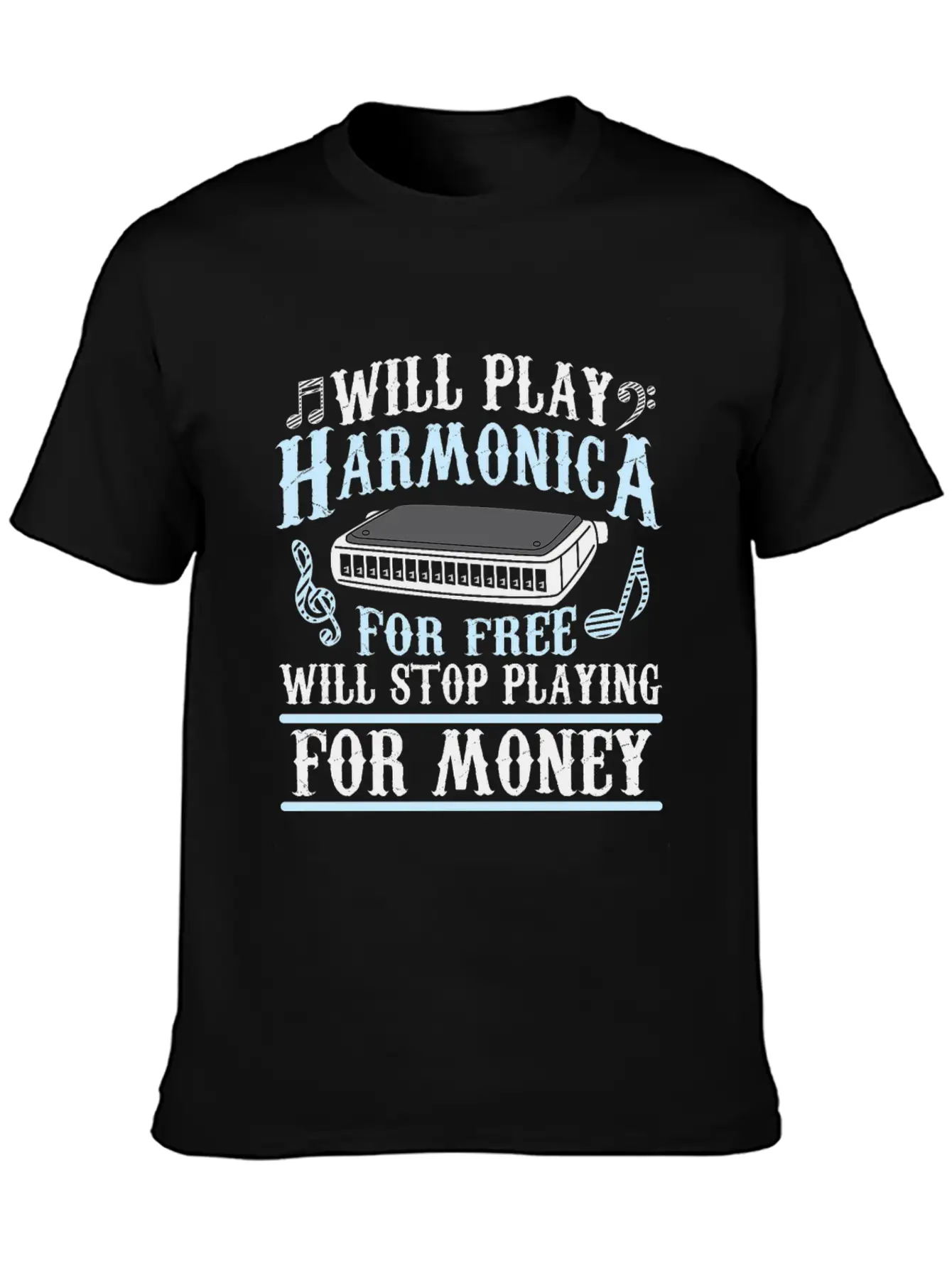 Harmonica Player Blues Music French Harp Lover Unisex Casual T-Shirt – Clean Design For Daily Comfort
