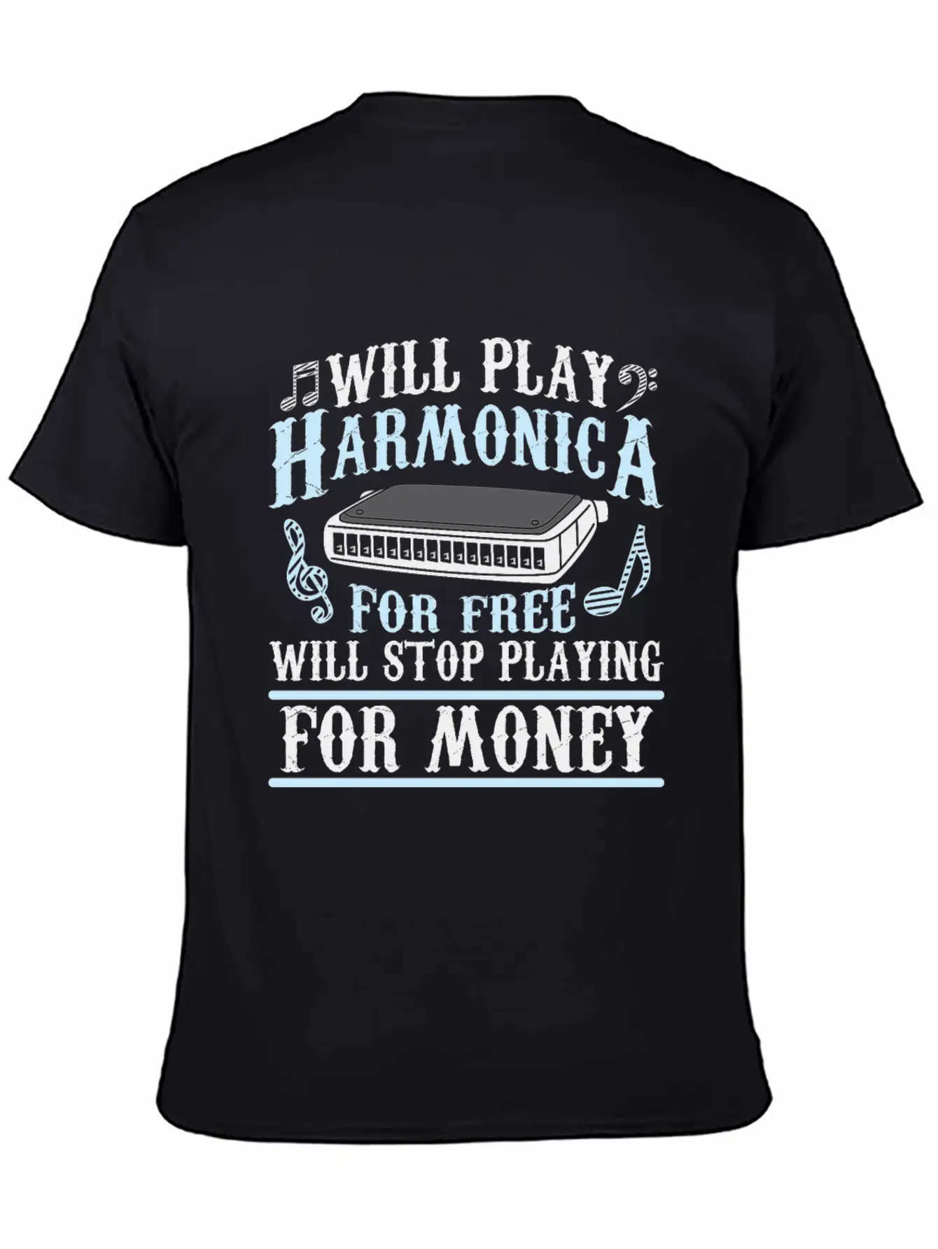 Harmonica Player Blues Music French Harp Lover Unisex Casual T-Shirt – Clean Design For Daily Comfort