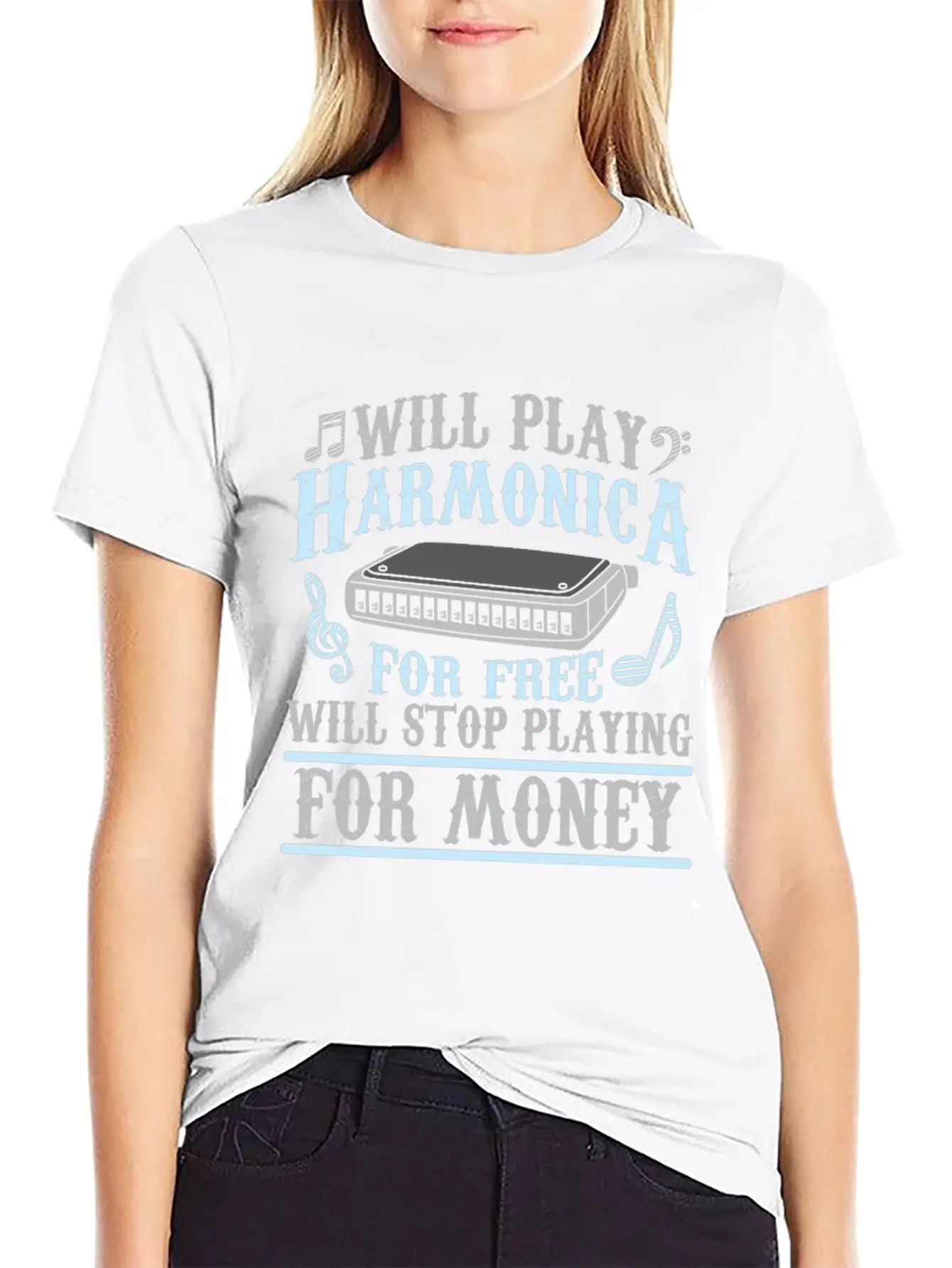 Harmonica Player Blues Music French Harp Lover Unisex Casual T-Shirt – Clean Design For Daily Comfort