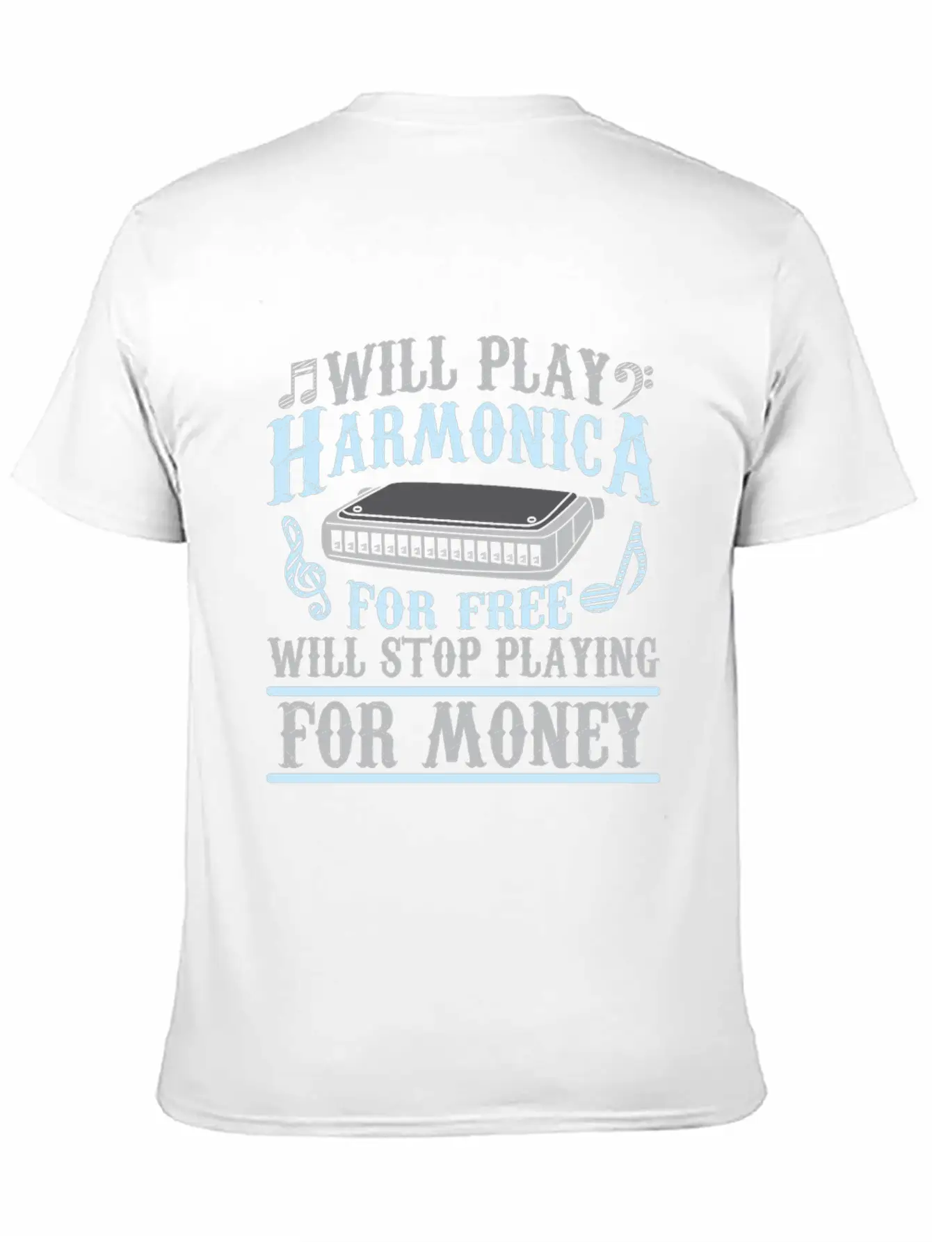 Harmonica Player Blues Music French Harp Lover Unisex Casual T-Shirt – Clean Design For Daily Comfort