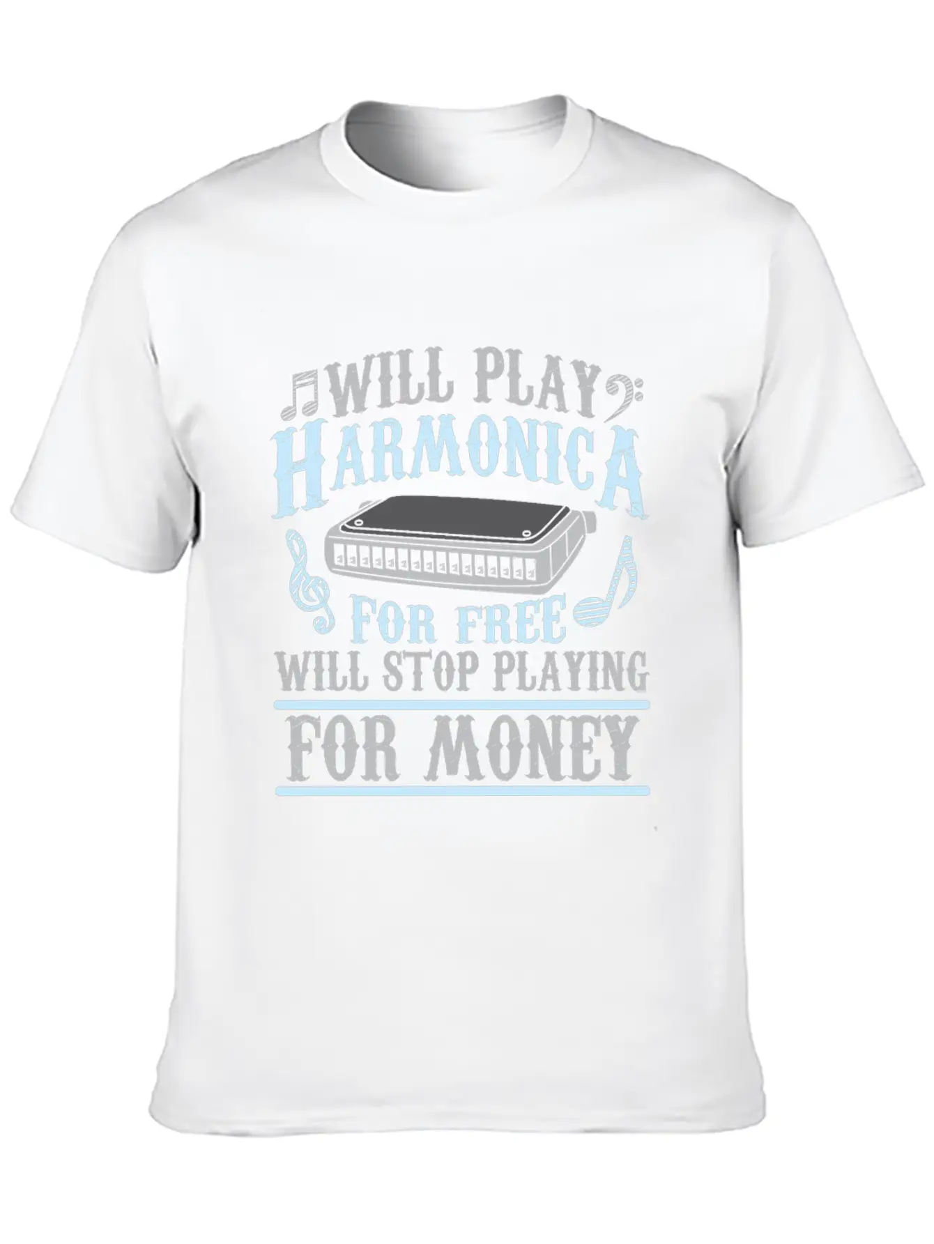 Harmonica Player Blues Music French Harp Lover Unisex Casual T-Shirt – Clean Design For Daily Comfort