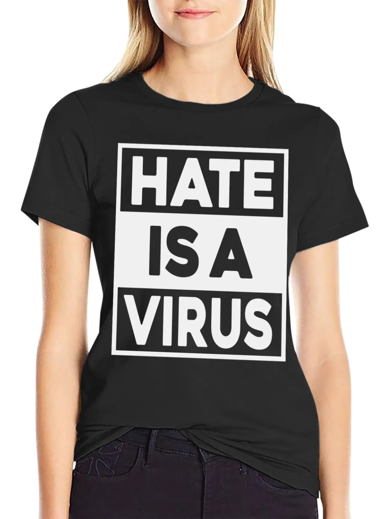 Hate Is A Virus Unisex Casual T-Shirt – Clean Design For Daily Comfort
