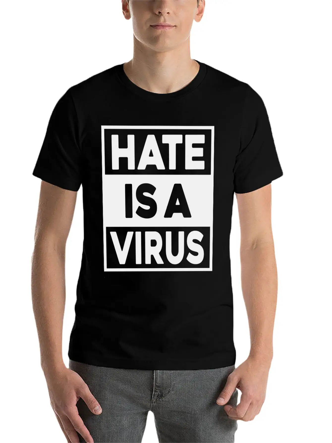 Hate Is A Virus Unisex Casual T-Shirt – Clean Design For Daily Comfort