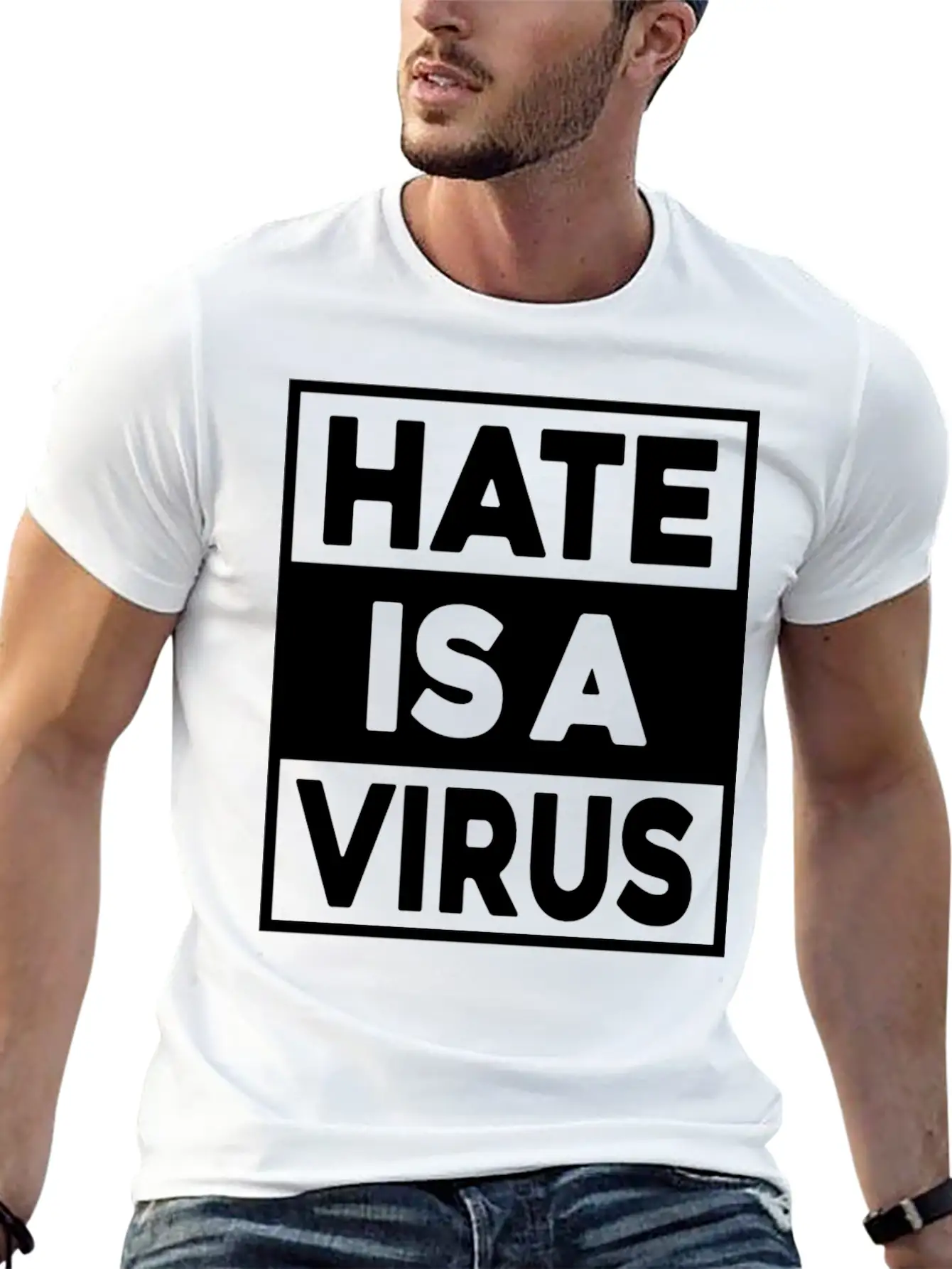 Hate Is A Virus Unisex Casual T-Shirt – Clean Design For Daily Comfort