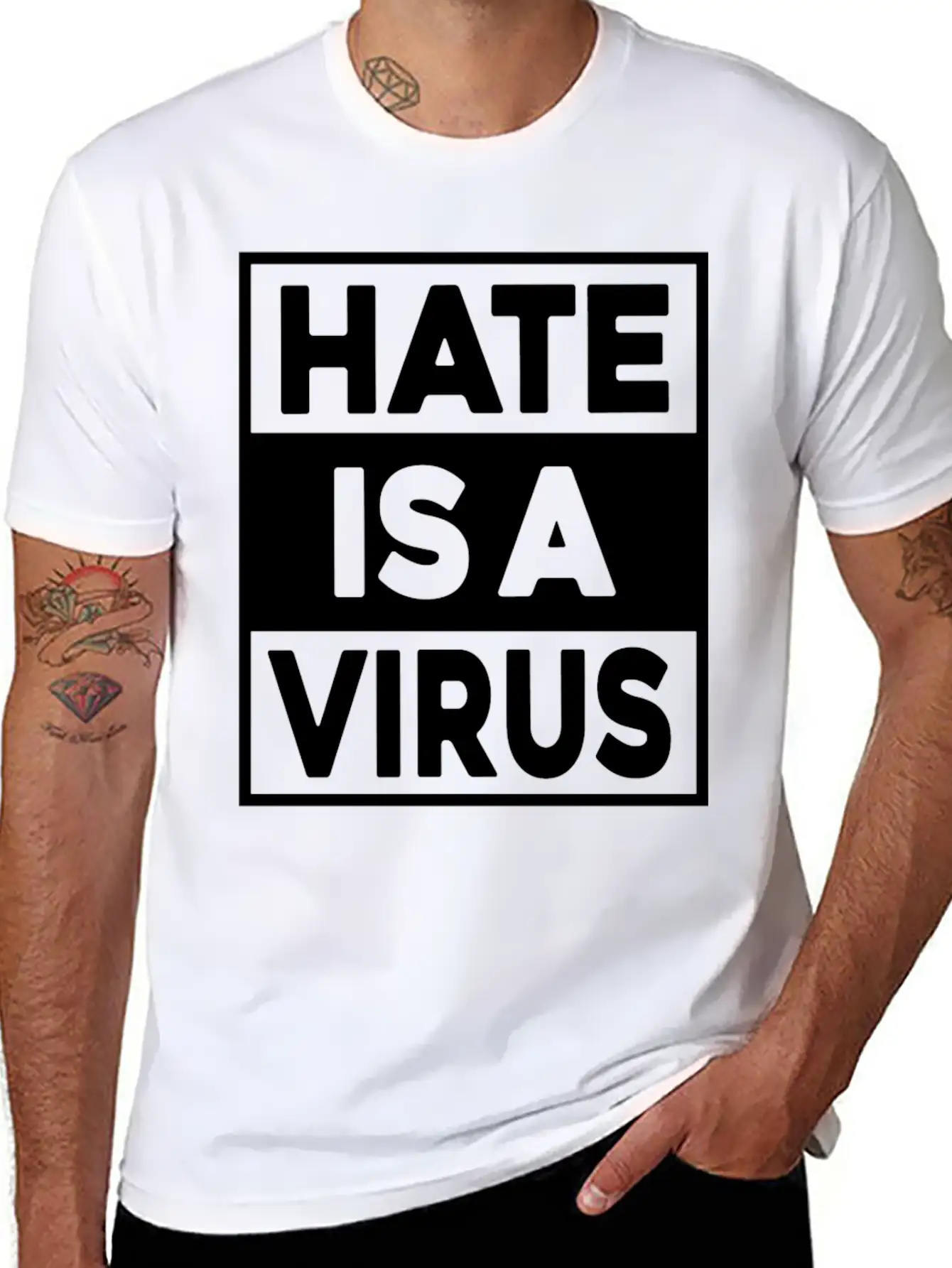 Hate Is A Virus Unisex Casual T-Shirt – Clean Design For Daily Comfort