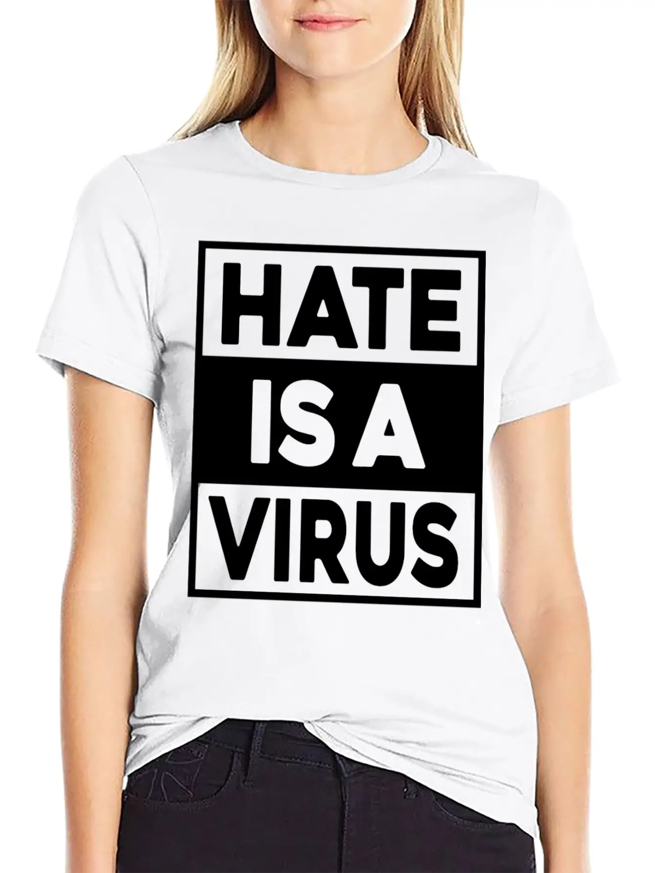 Hate Is A Virus Unisex Casual T-Shirt – Clean Design For Daily Comfort