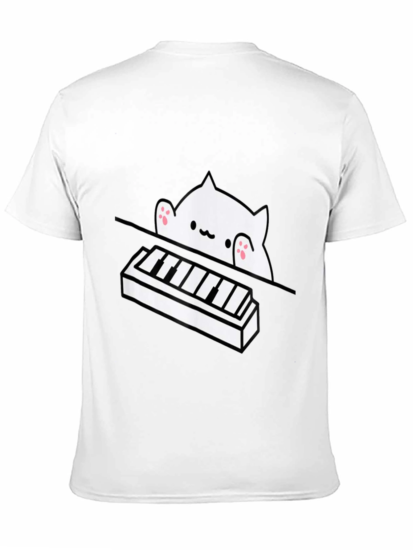Bongo Cat Piano T-Shirt - Black