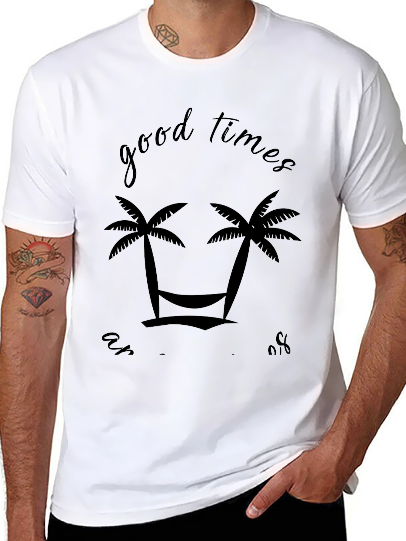 Tropical Good Times Black Graphic Tee