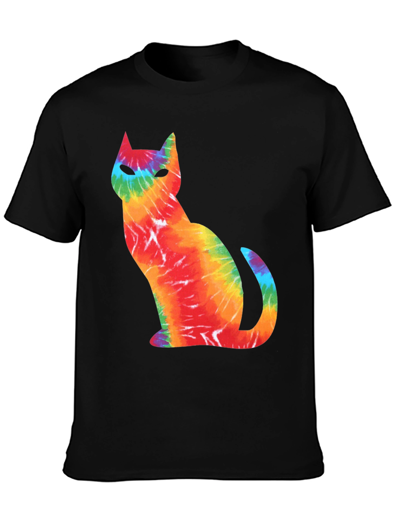 Tie-Dye Cat Graphic T-Shirt