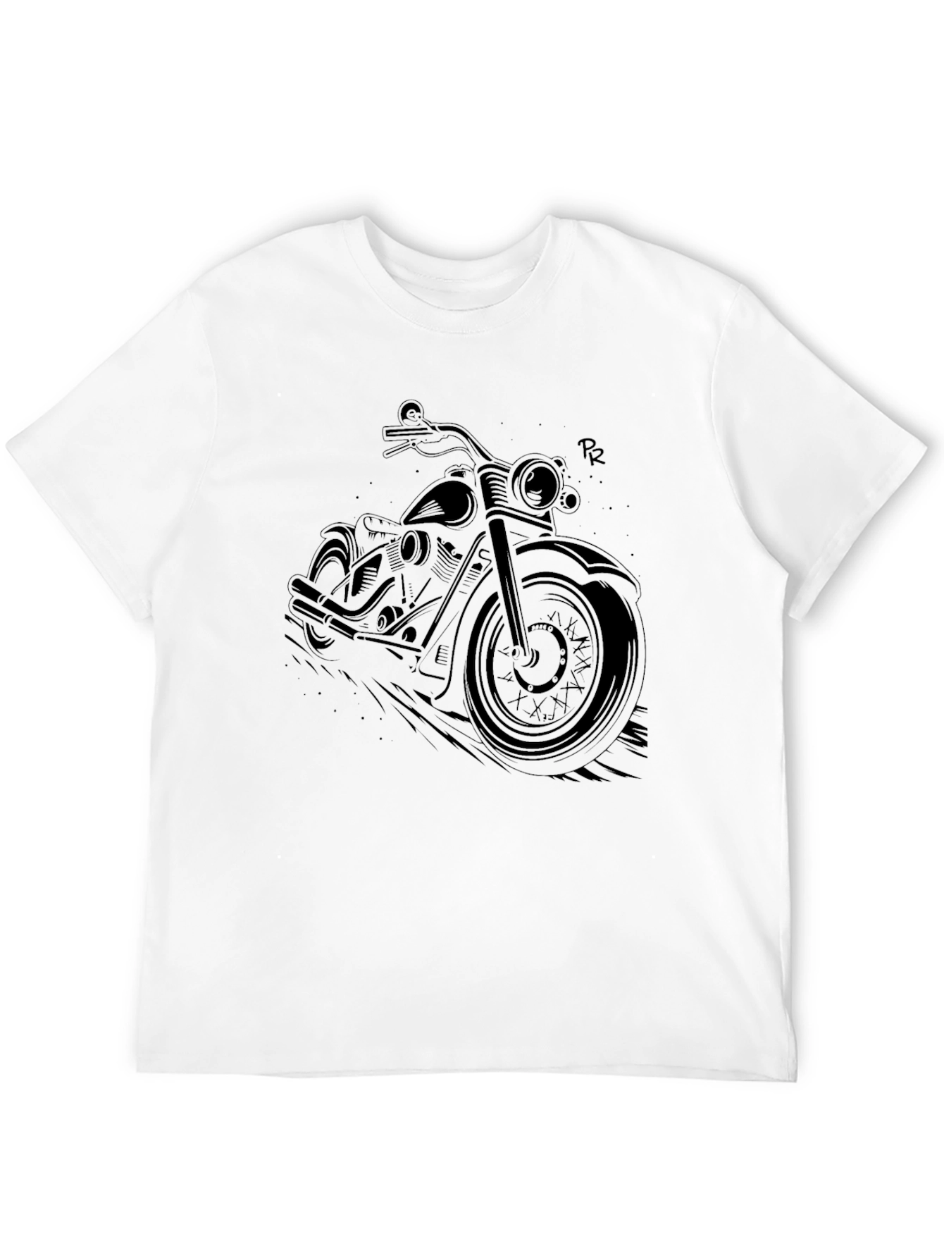 Black Motorcycle Graphic T-Shirt