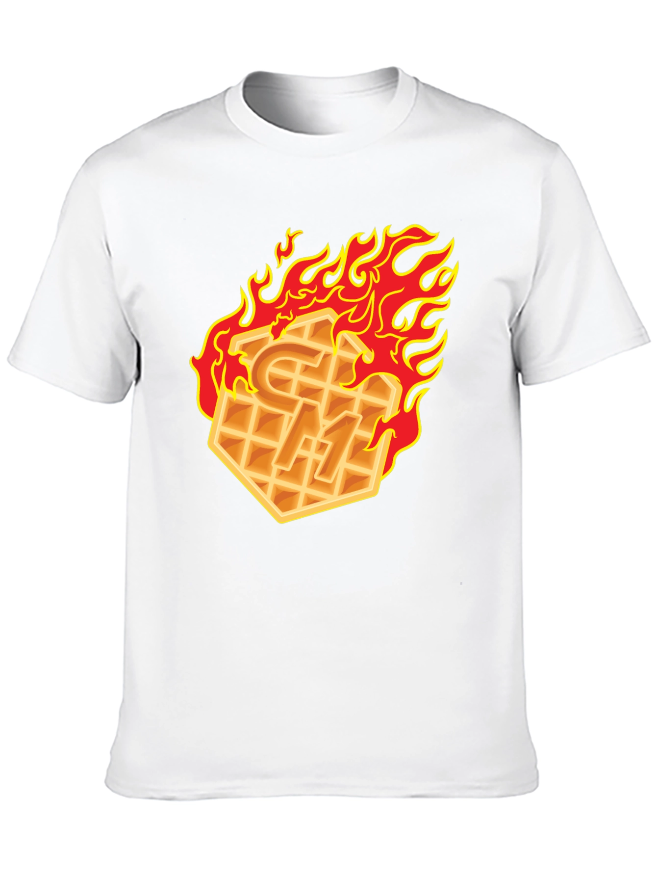 Flaming Waffle Graphic T-Shirt