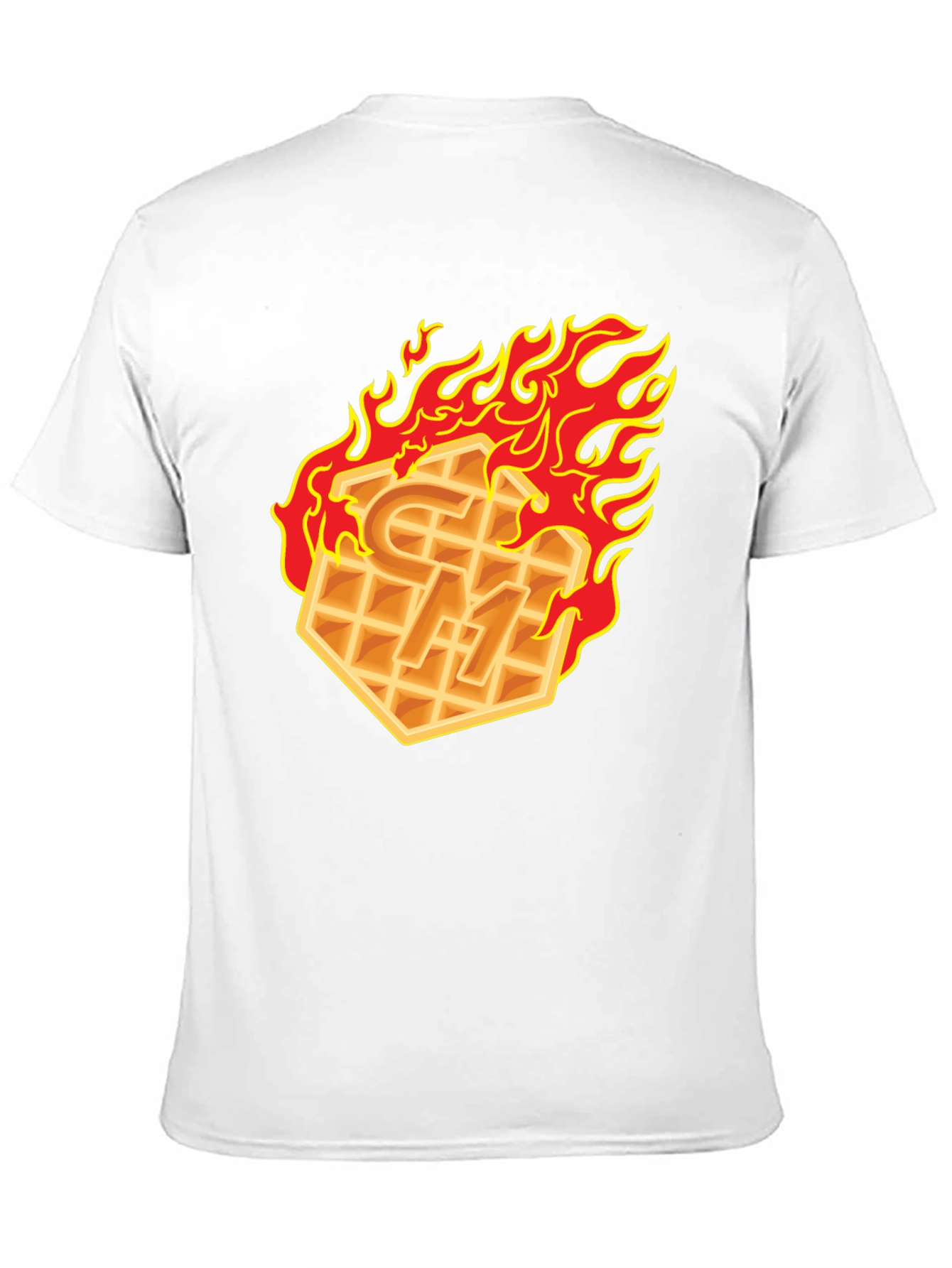 Flaming Waffle Graphic T-Shirt