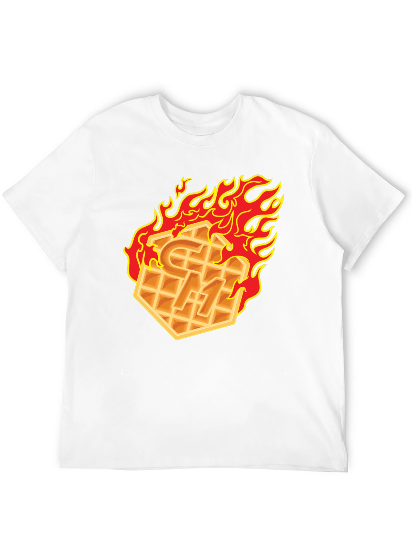 Flaming Waffle Graphic T-Shirt