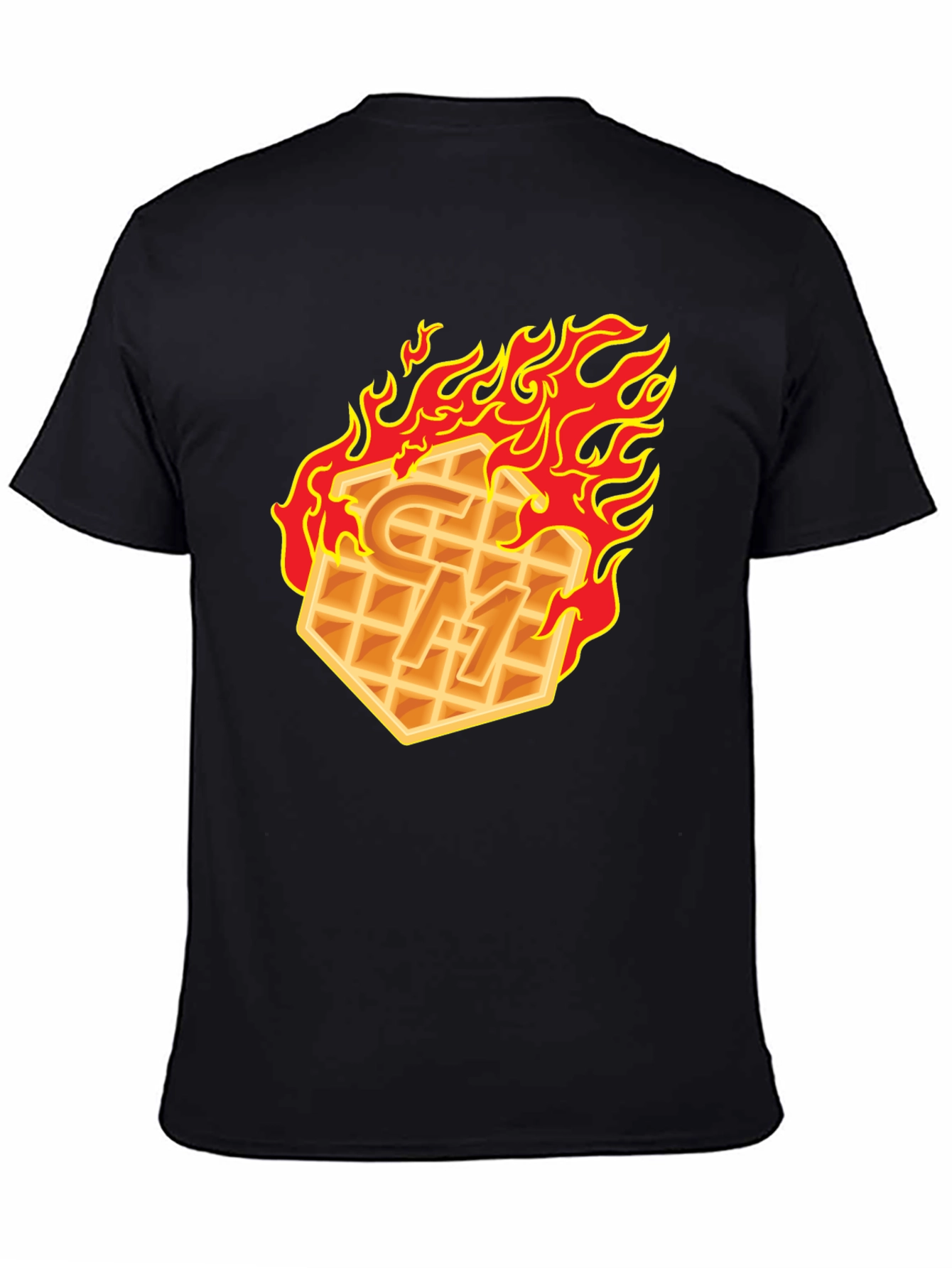 Flaming Waffle Graphic T-Shirt