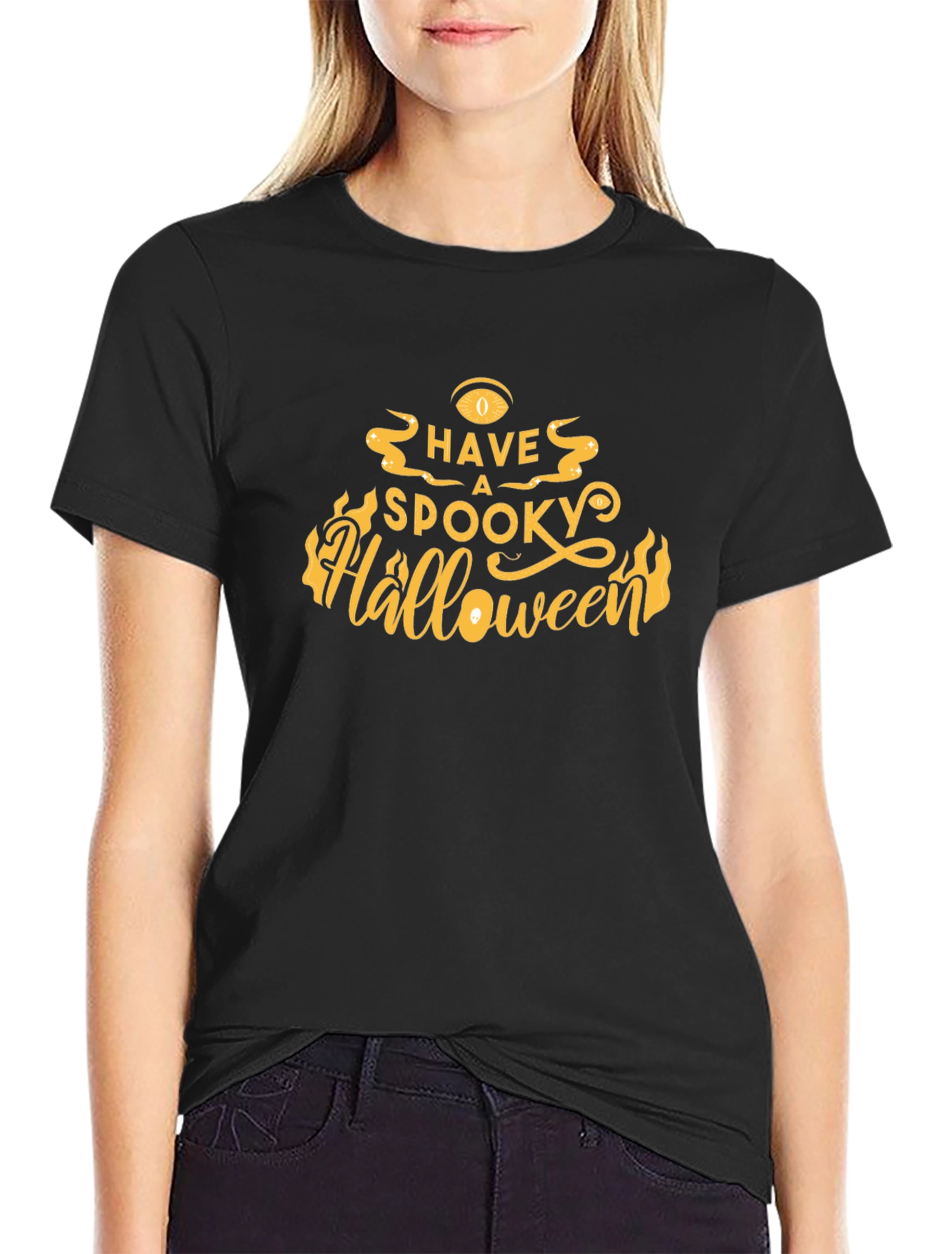 Spooky Halloween Graphic Tee - Black T-Shirt