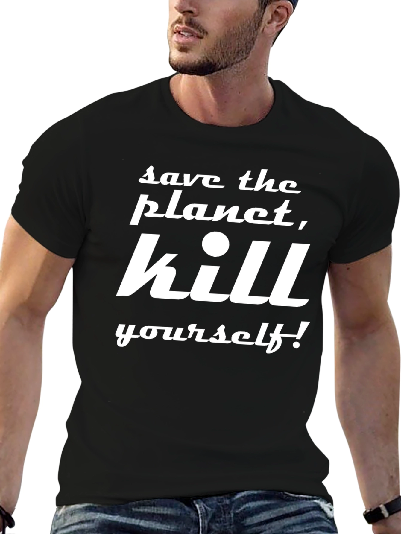 Save the Planet Graphic Tee - Black