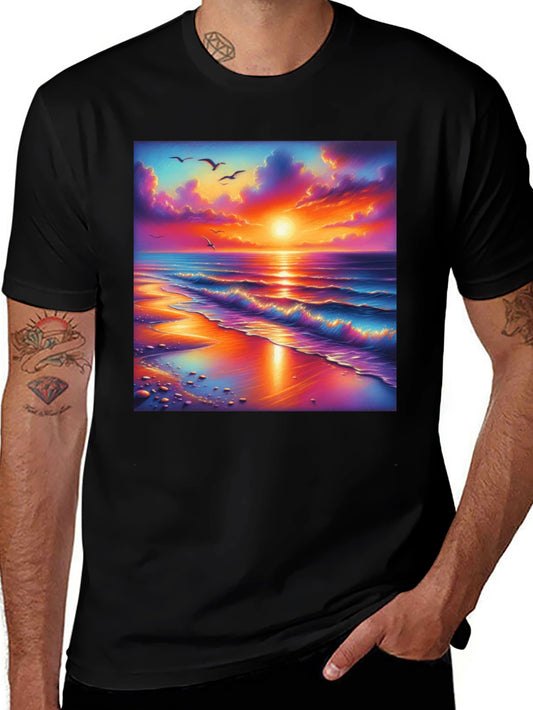 Sunset Beach Graphic Tee - Vibrant Design