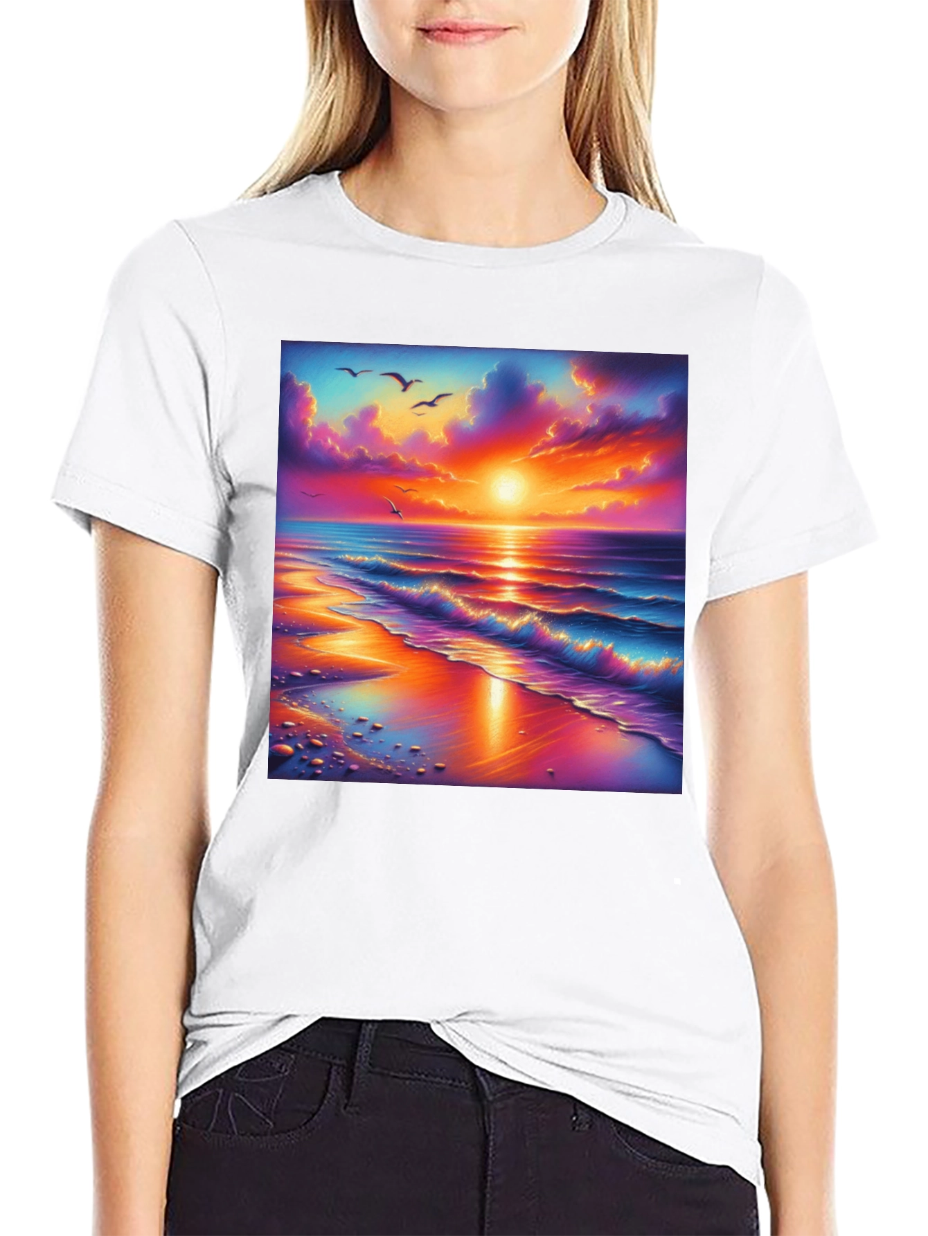 Sunset Beach Graphic Tee - Vibrant Design