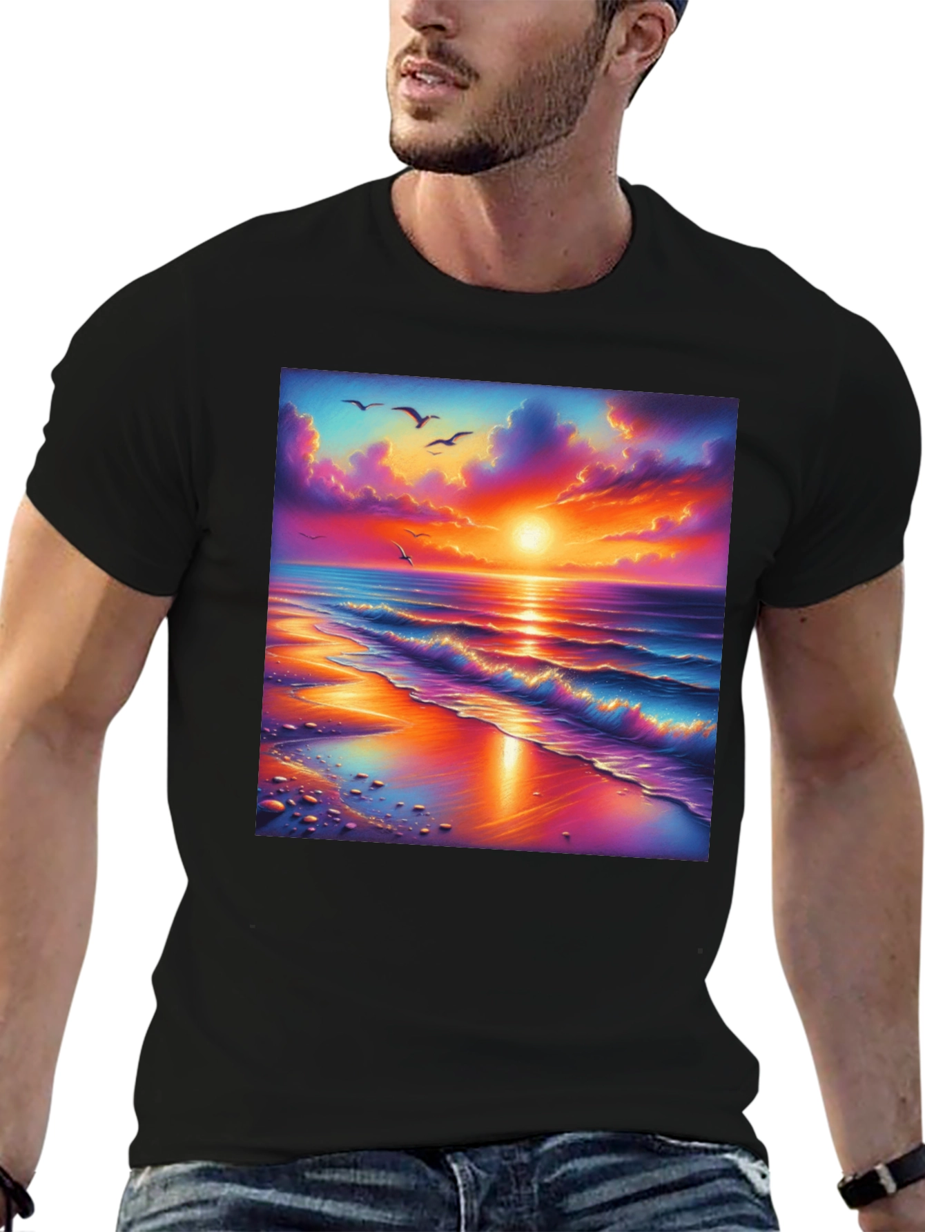 Sunset Beach Graphic Tee - Vibrant Design