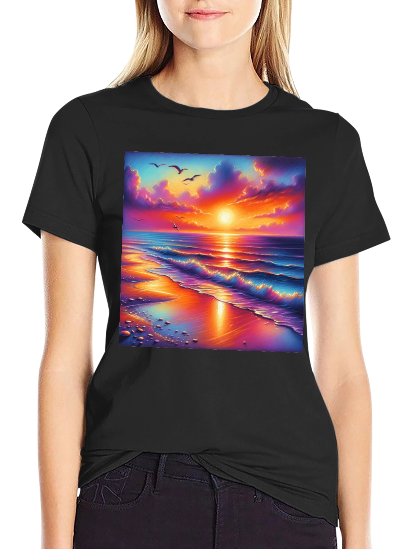 Sunset Beach Graphic Tee - Vibrant Design
