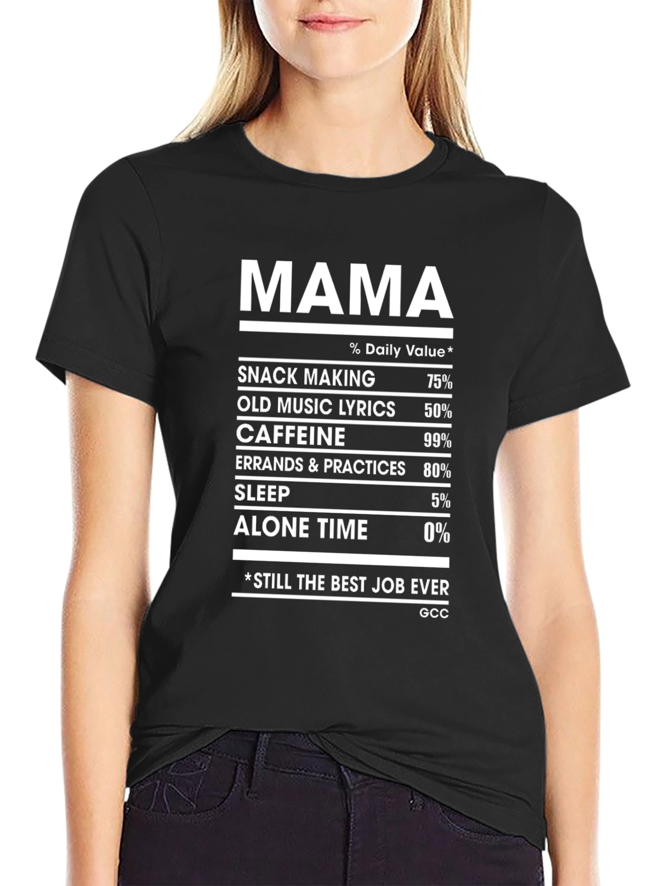 Mama Nutrition Facts Graphic T-Shirt