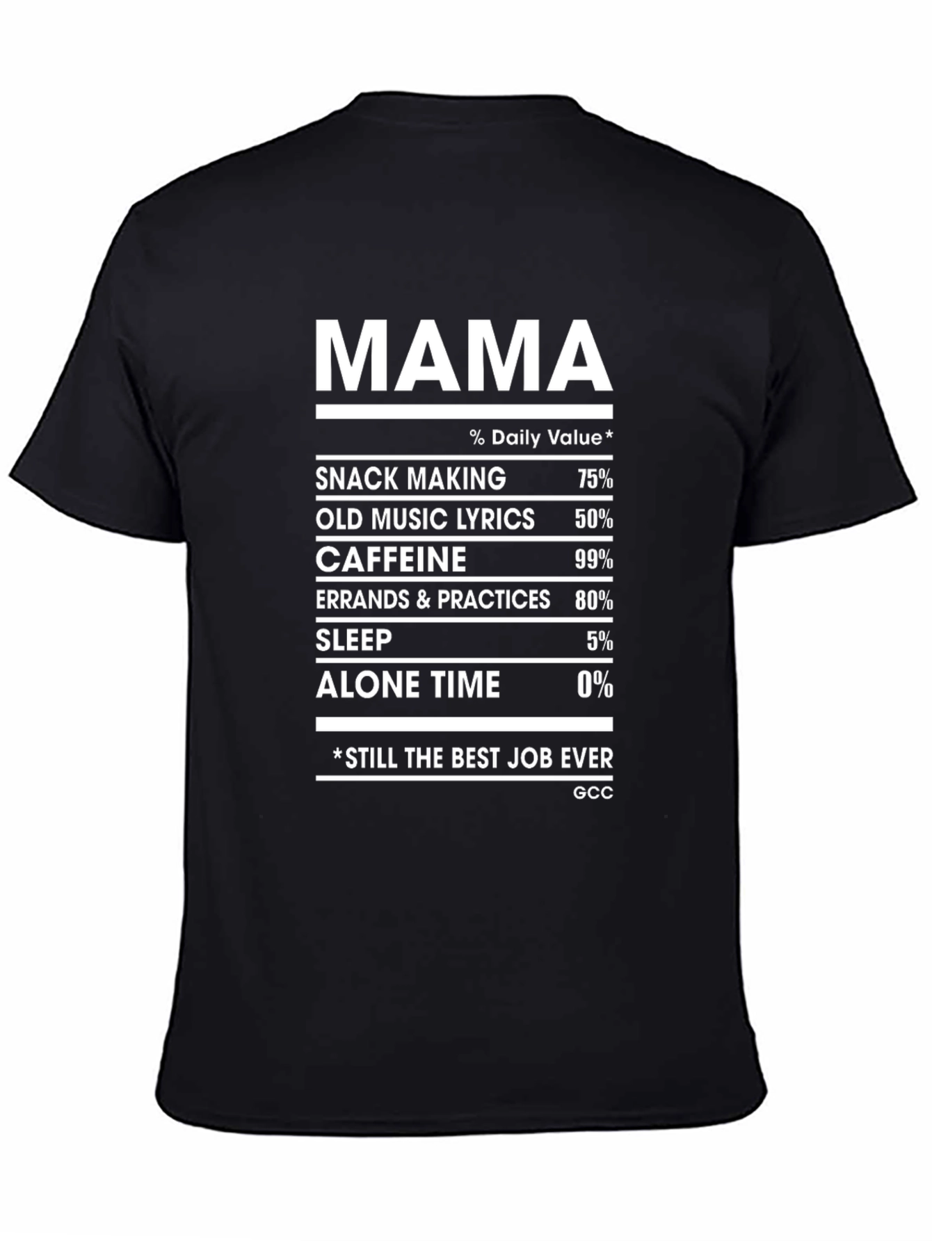 Mama Nutrition Facts Graphic T-Shirt