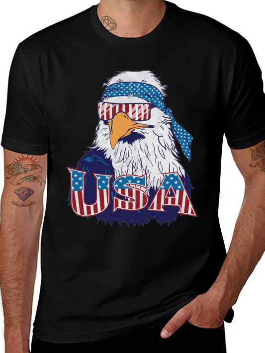 USA Patriotic Eagle Graphic T-Shirt