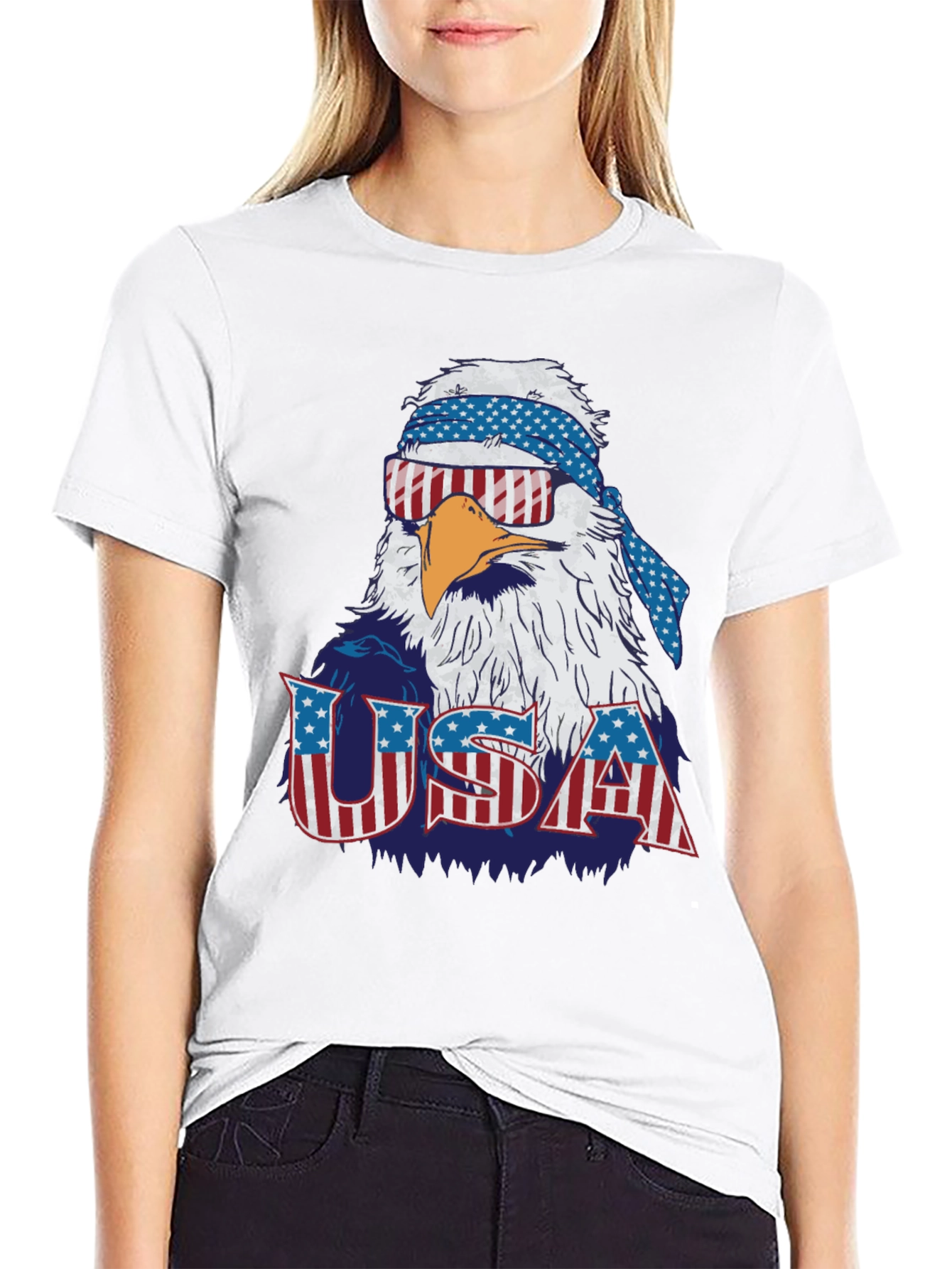USA Patriotic Eagle Graphic T-Shirt