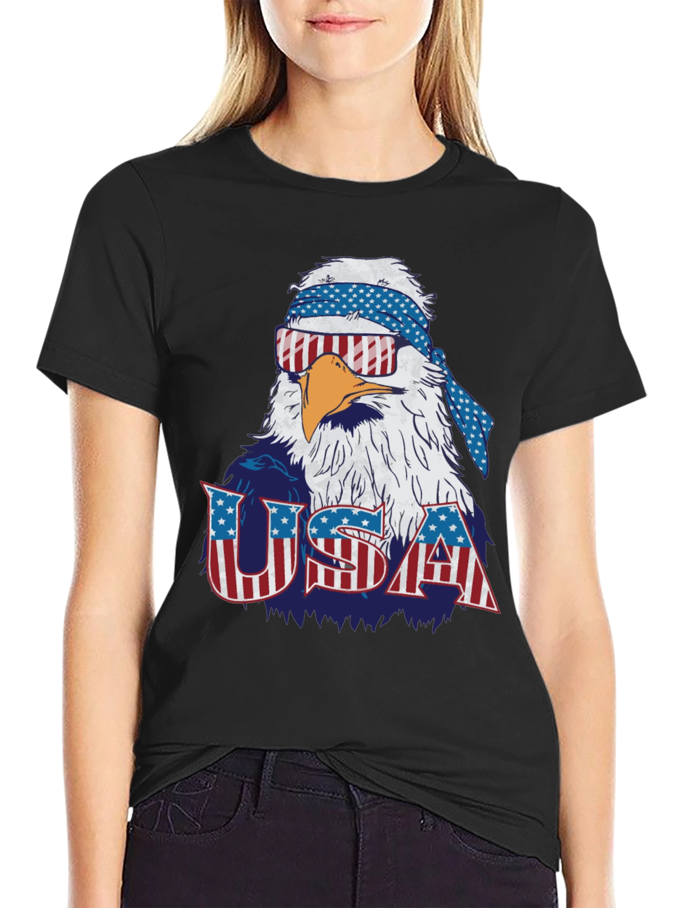 USA Patriotic Eagle Graphic T-Shirt