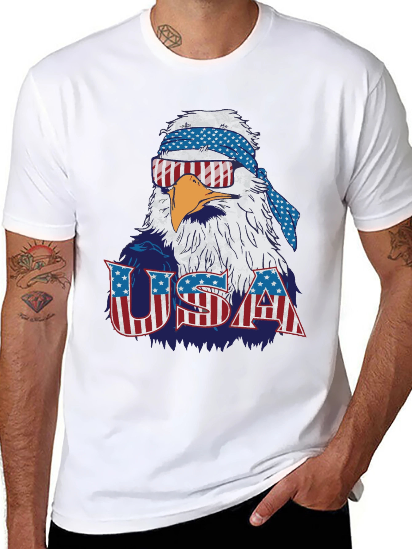 USA Patriotic Eagle Graphic T-Shirt