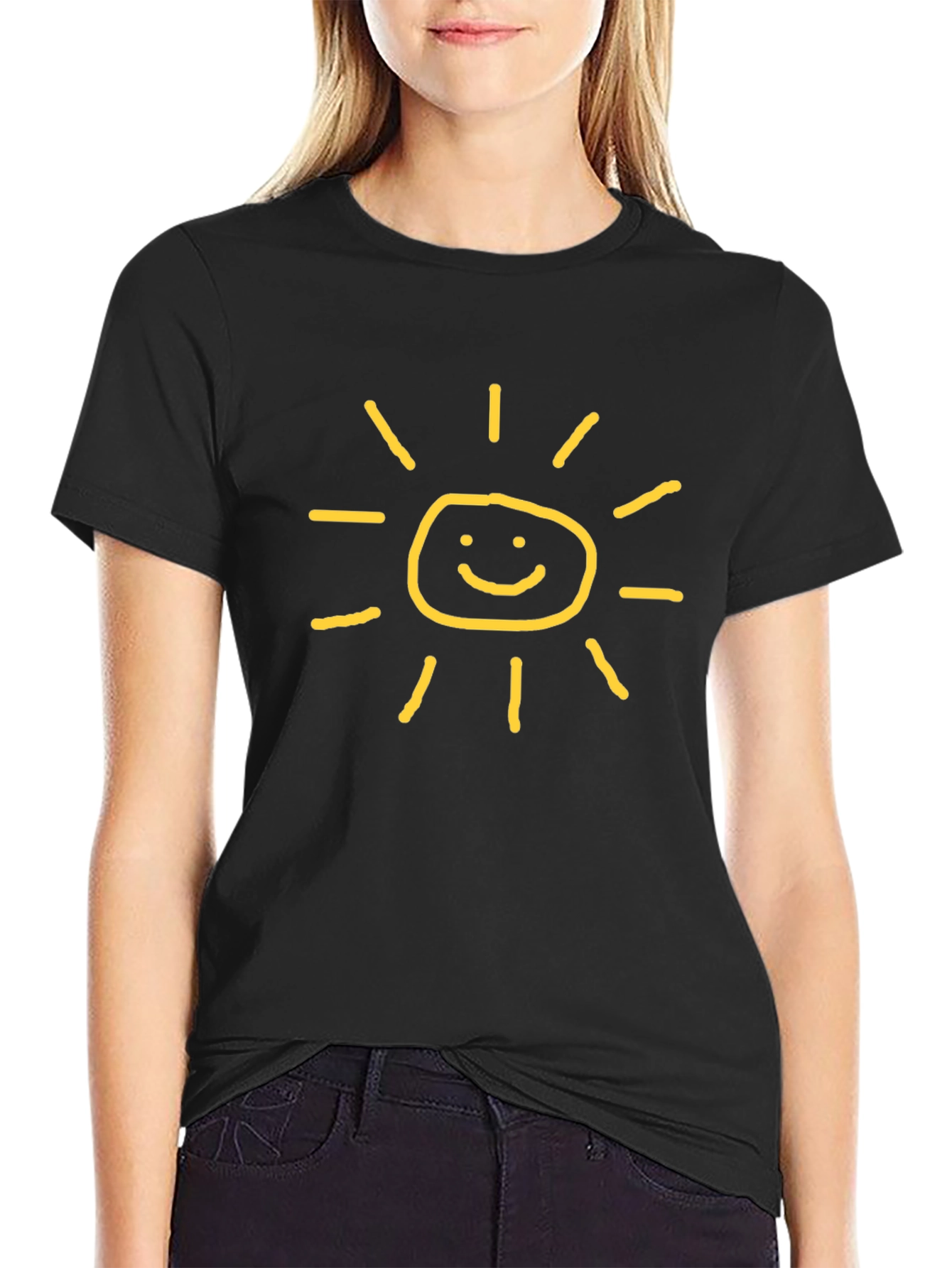 Sunny Day Black T-Shirt - Joyful Graphic Tee