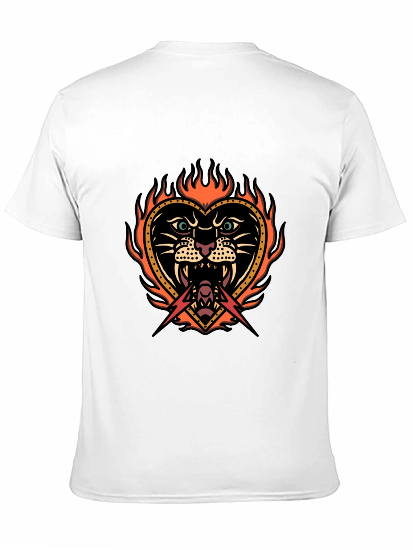 Flaming Heart Tattoo Graphic T-Shirt