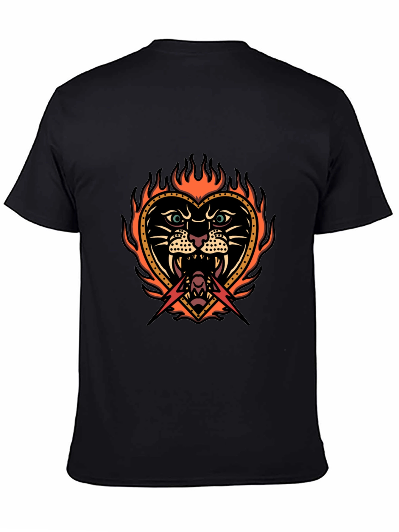 Flaming Heart Tattoo Graphic T-Shirt