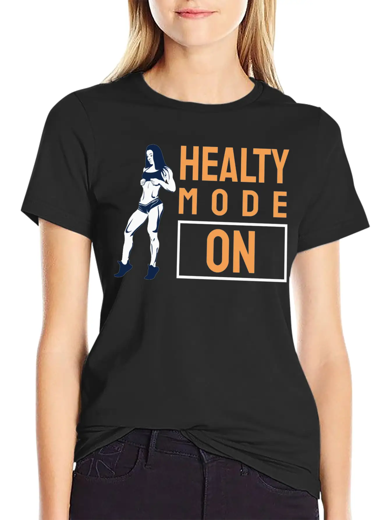 Healty Mode On - Funny Gym Gift For Gym Lover Unisex Casual T-Shirt – Clean Design For Daily Comfort