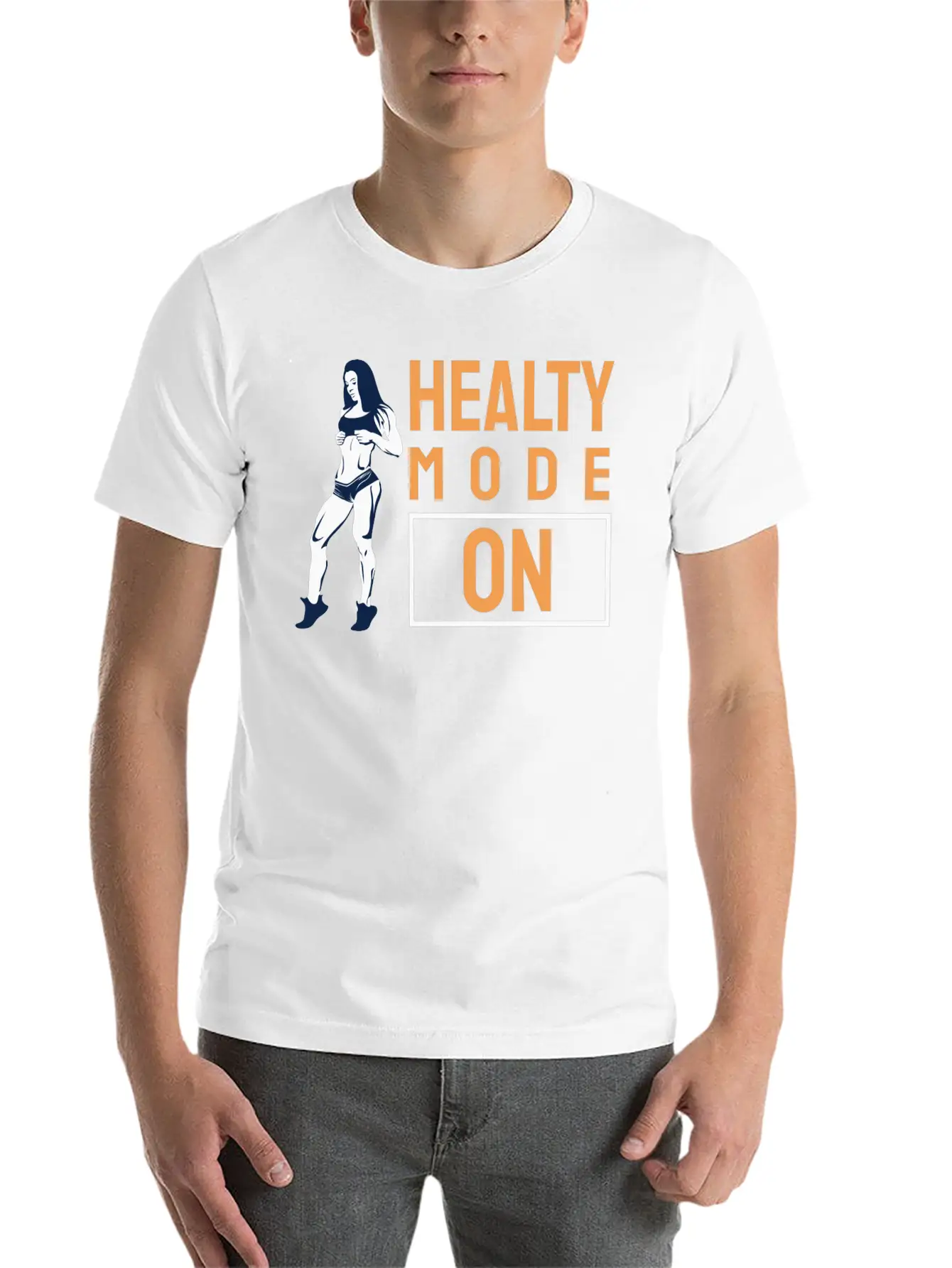 Healty Mode On - Funny Gym Gift For Gym Lover Unisex Casual T-Shirt – Clean Design For Daily Comfort