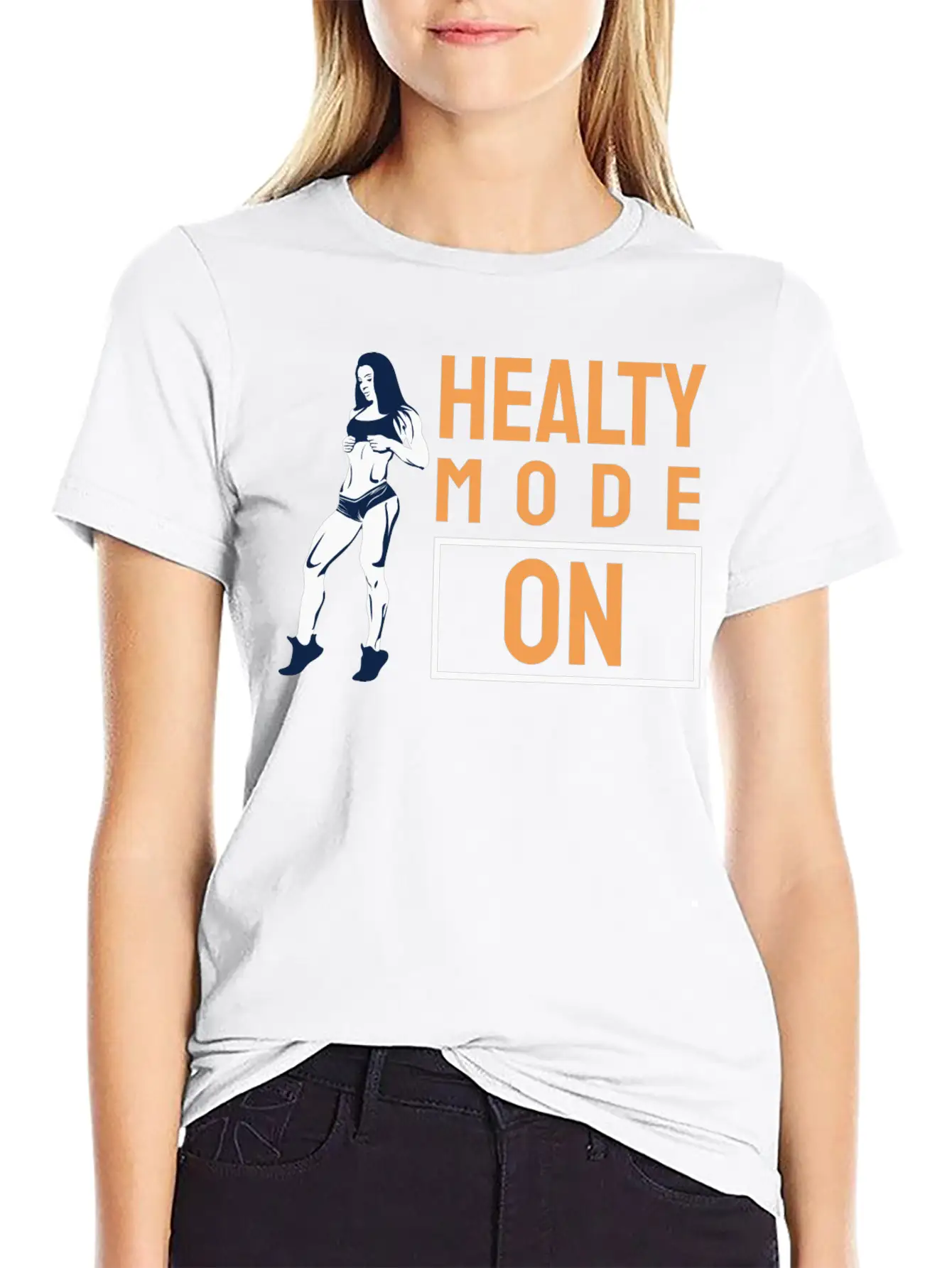 Healty Mode On - Funny Gym Gift For Gym Lover Unisex Casual T-Shirt – Clean Design For Daily Comfort