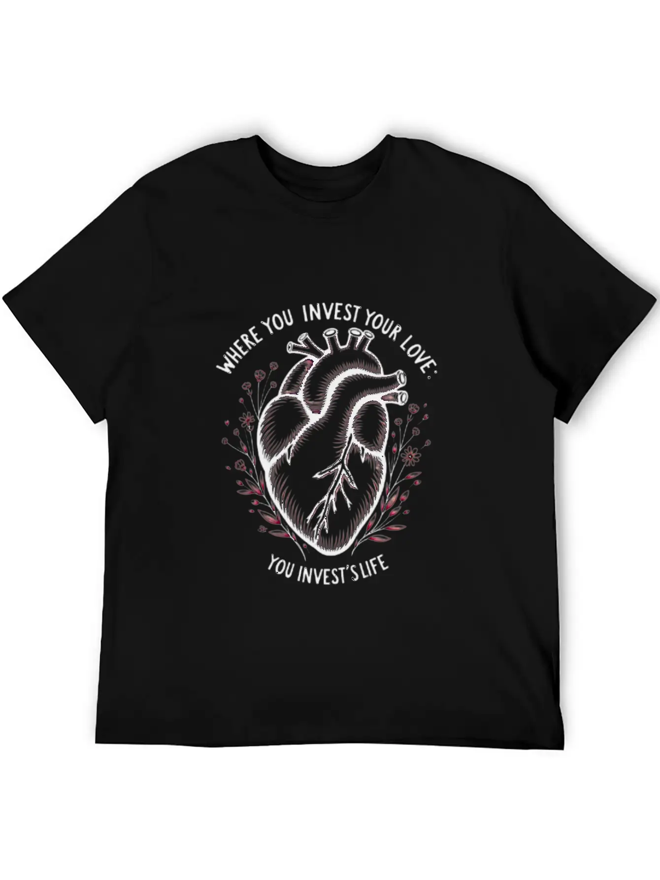 Heart Blossom Unisex Casual T-Shirt – Clean Design For Daily Comfort