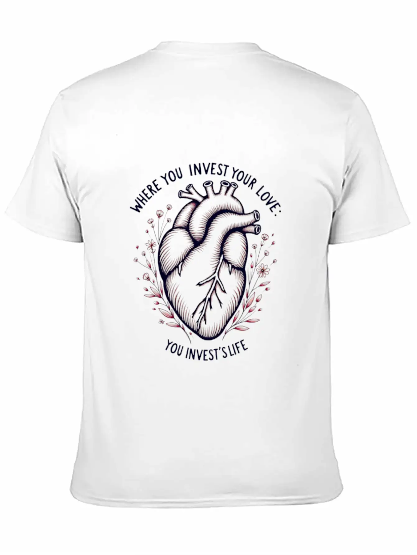 Heart Blossom Unisex Casual T-Shirt – Clean Design For Daily Comfort