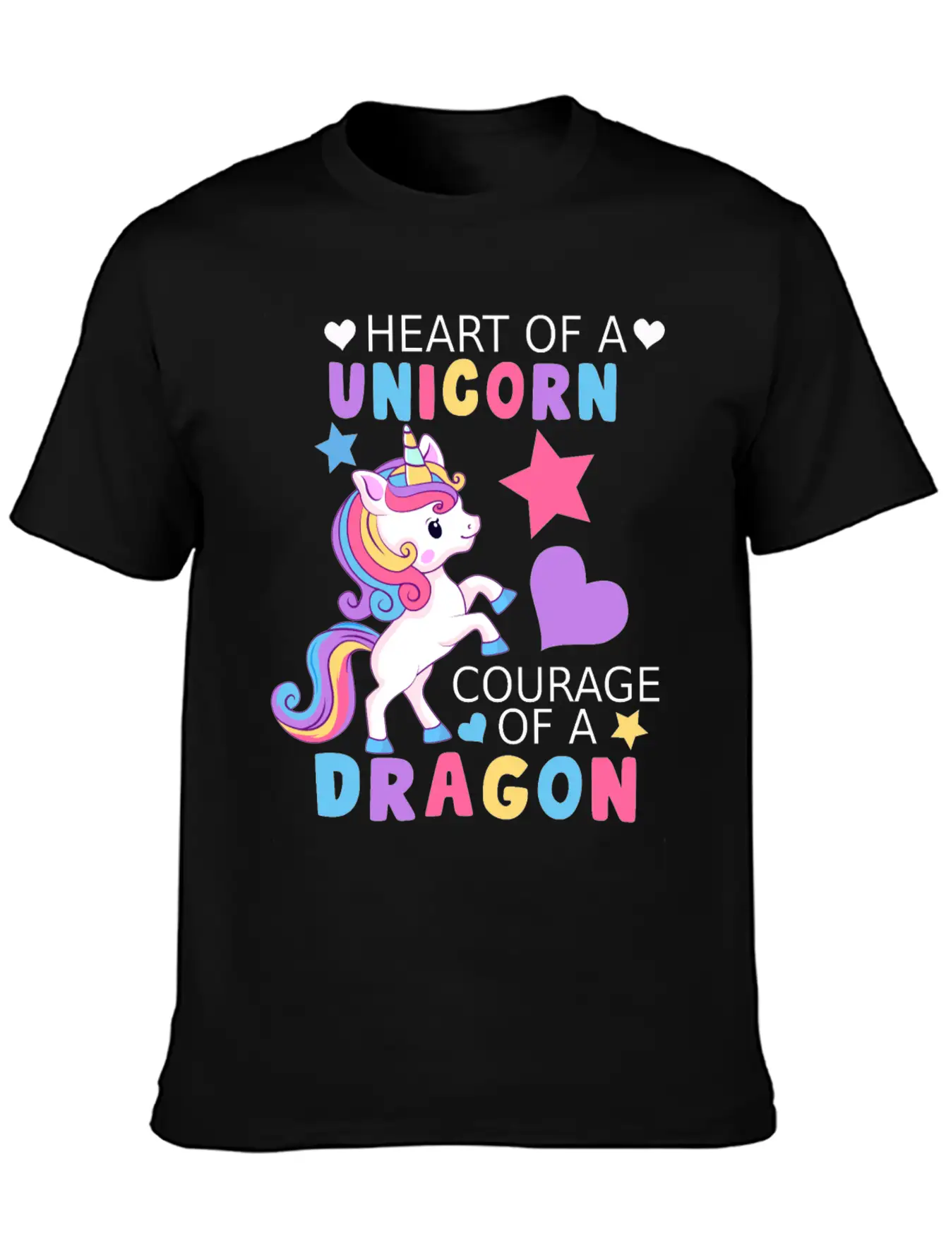 Heart Of A Unicorn, Courage Of A Dragon Unisex Casual T-Shirt – Clean Design For Daily Comfort