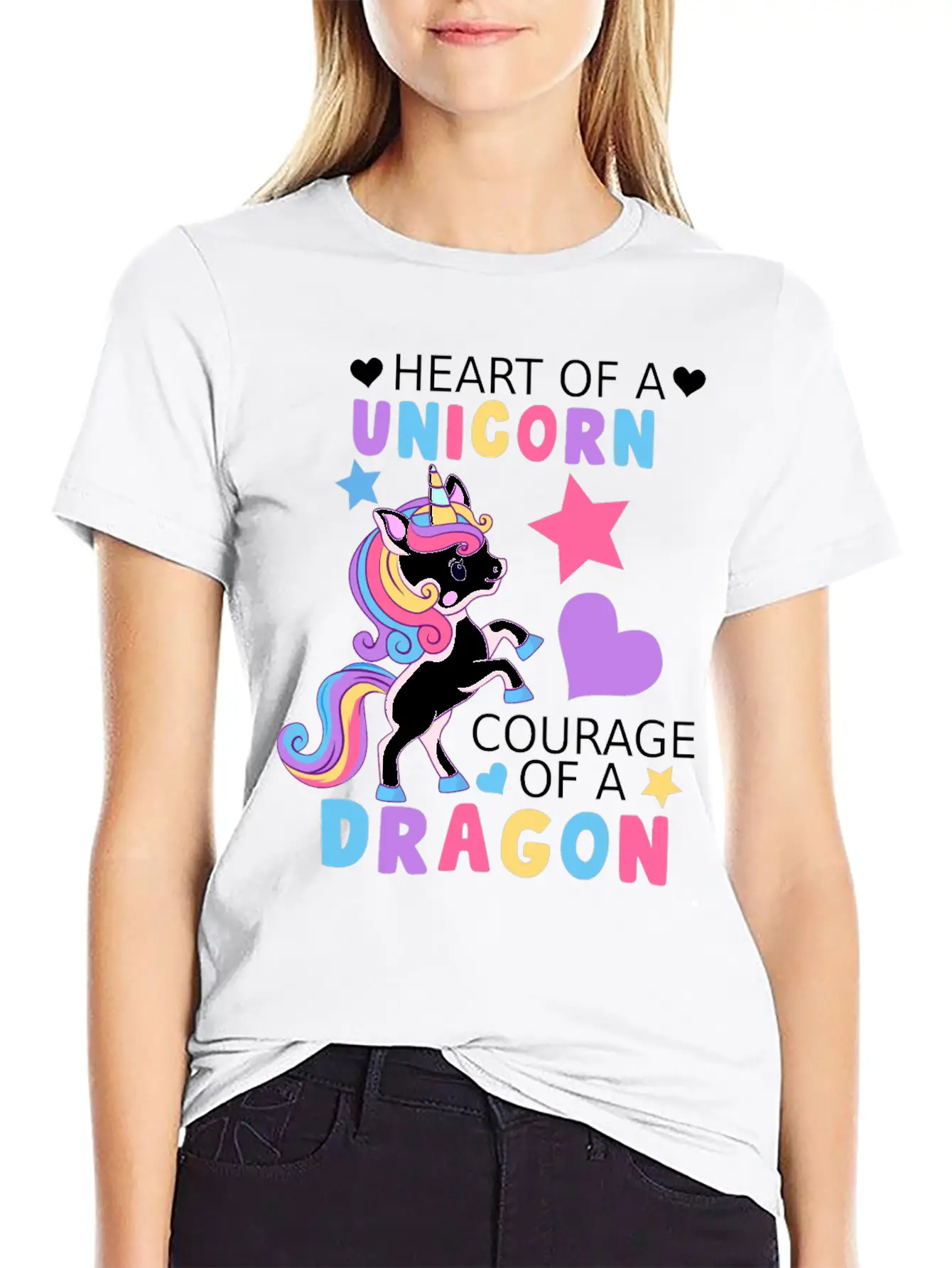 Heart Of A Unicorn, Courage Of A Dragon Unisex Casual T-Shirt – Clean Design For Daily Comfort