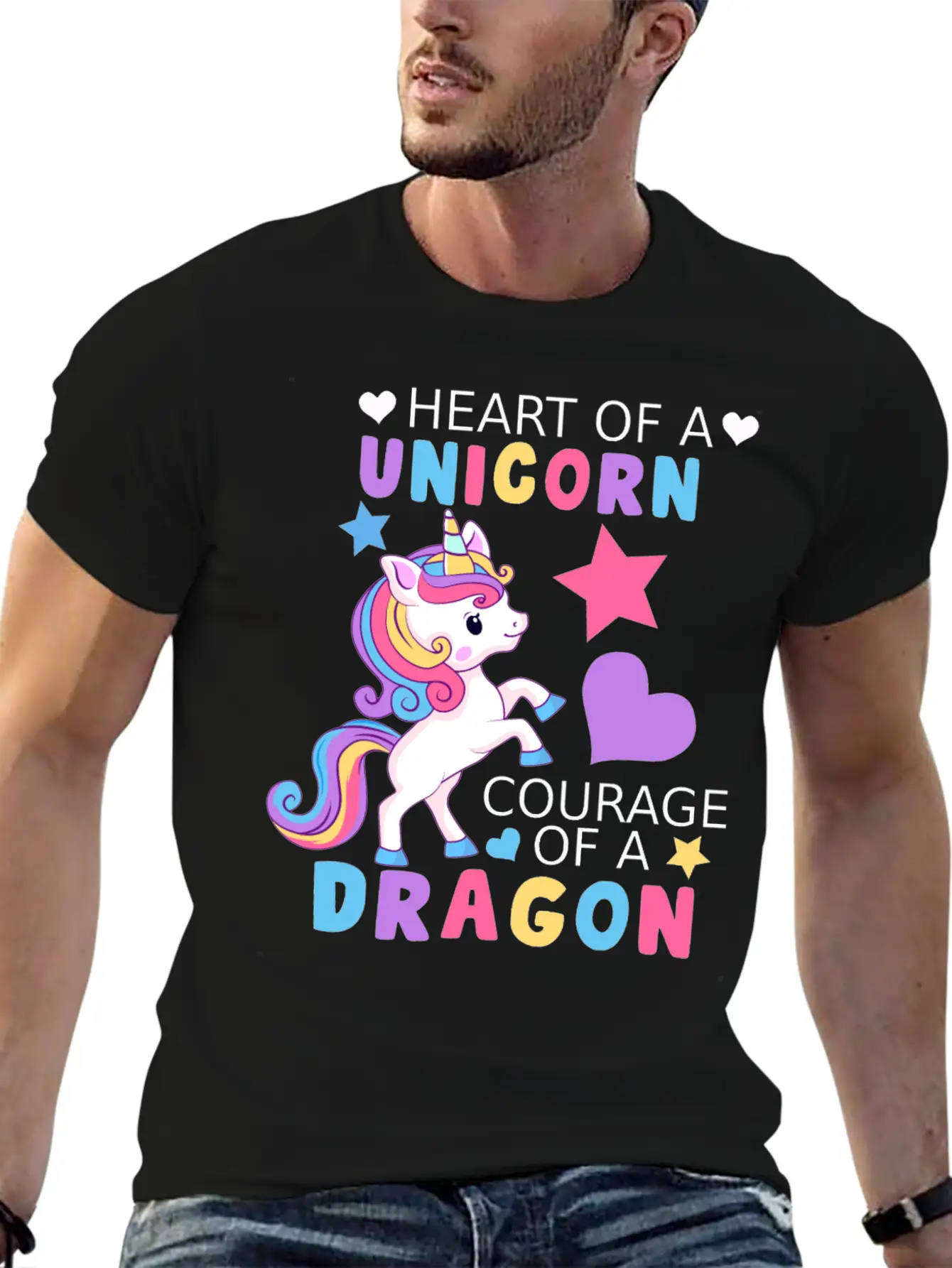 Heart Of A Unicorn, Courage Of A Dragon Unisex Casual T-Shirt – Clean Design For Daily Comfort