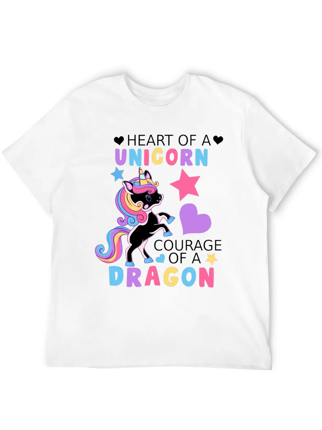 Heart Of A Unicorn, Courage Of A Dragon Unisex Casual T-Shirt – Clean Design For Daily Comfort
