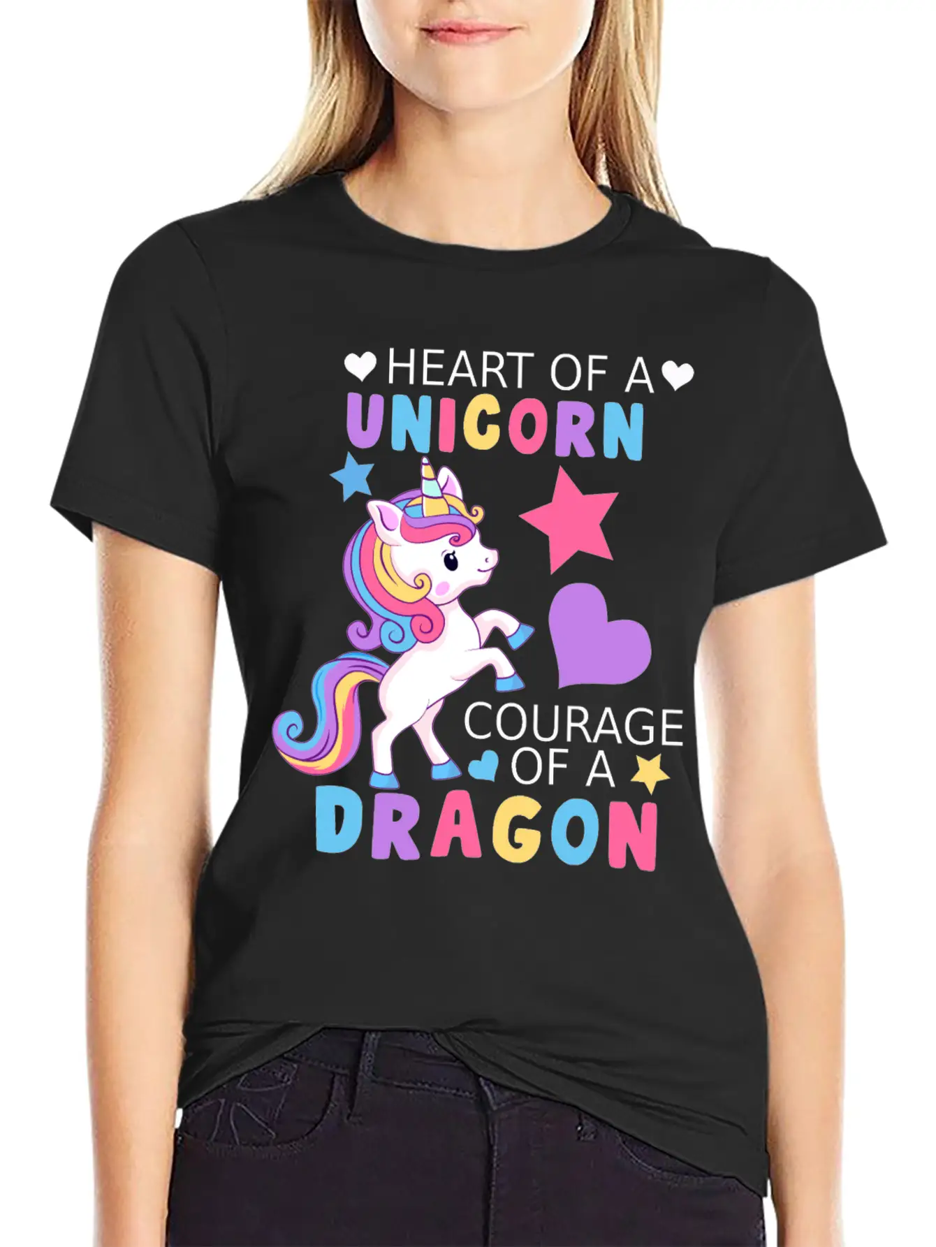 Heart Of A Unicorn, Courage Of A Dragon Unisex Casual T-Shirt – Clean Design For Daily Comfort