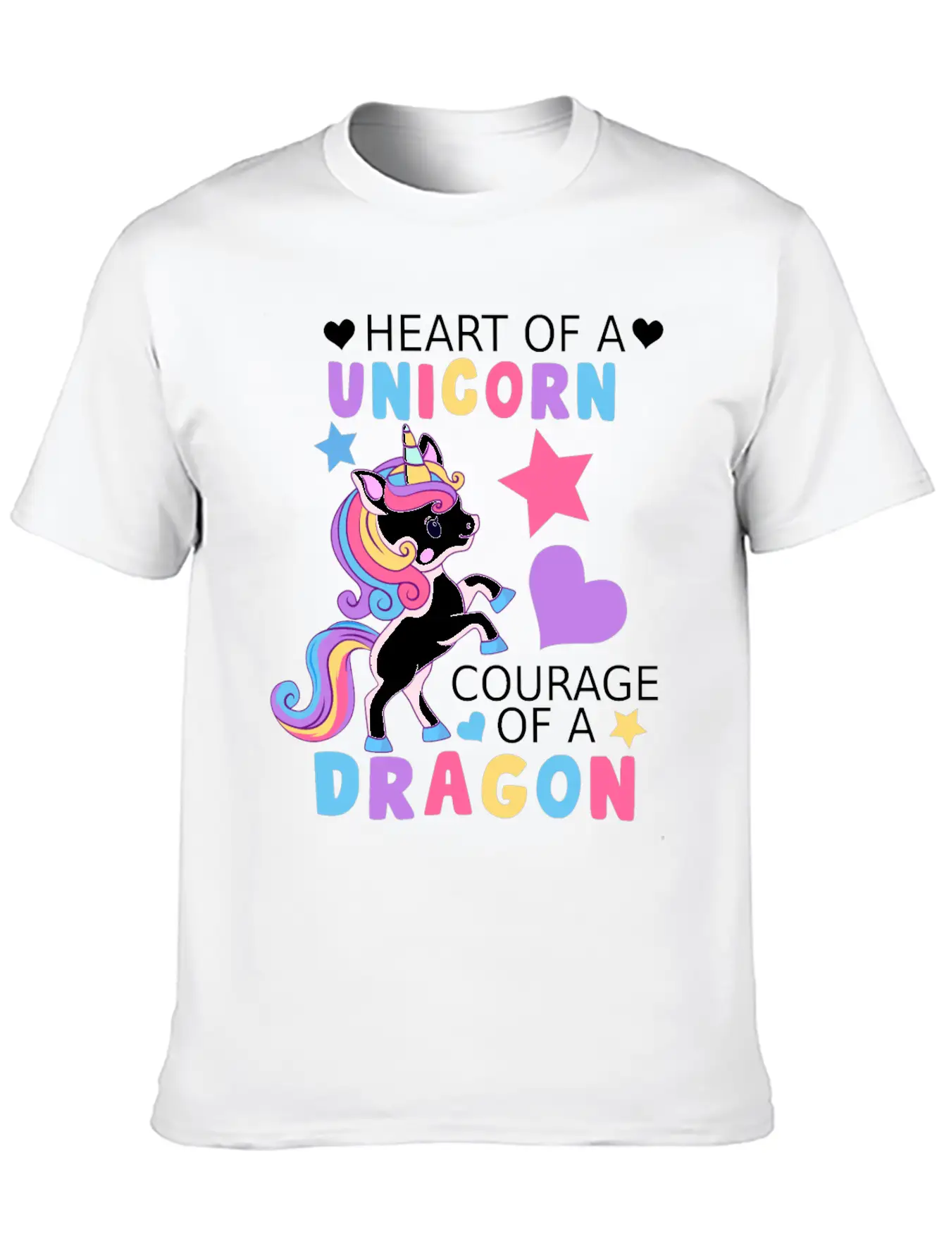 Heart Of A Unicorn, Courage Of A Dragon Unisex Casual T-Shirt – Clean Design For Daily Comfort