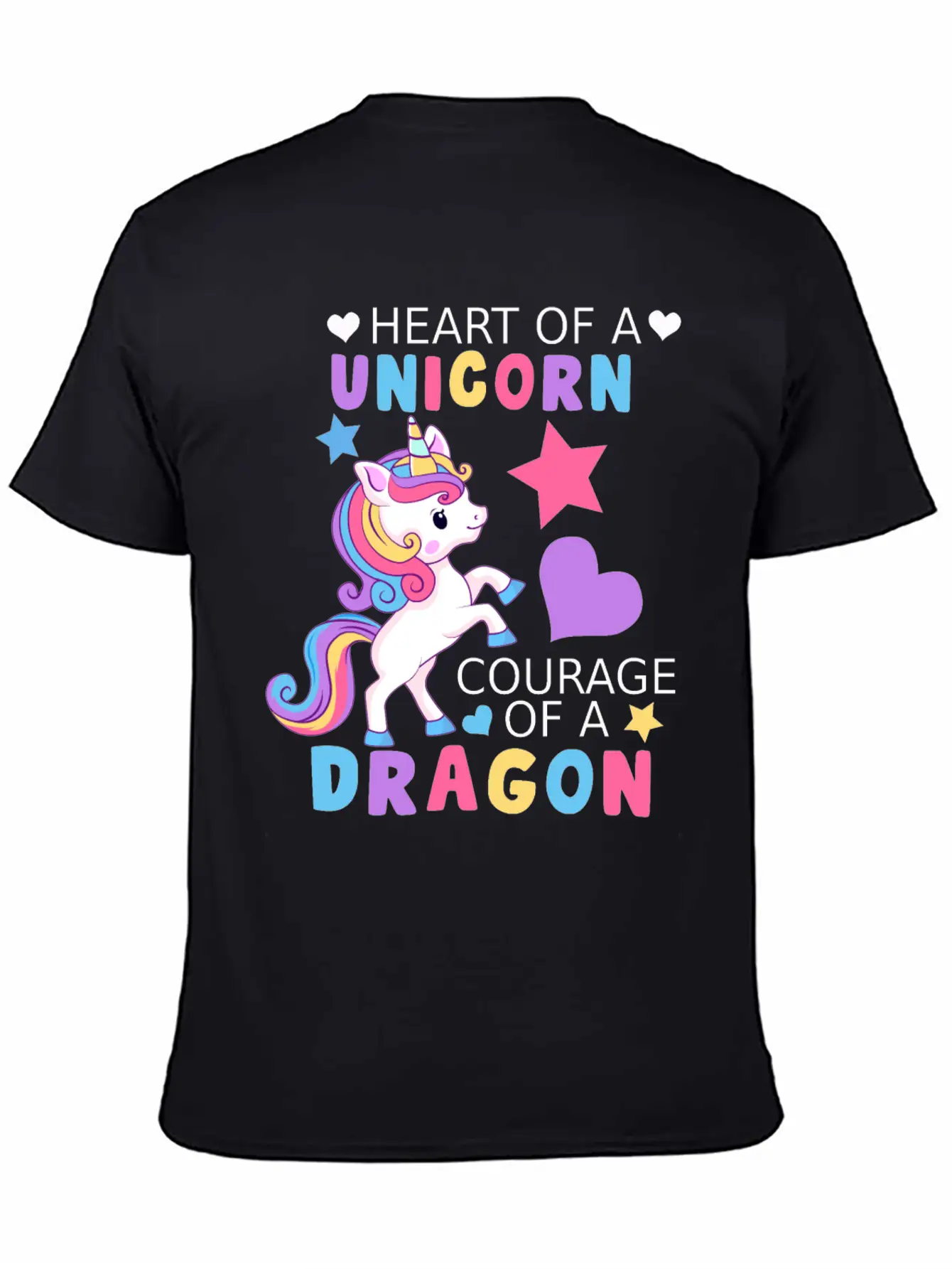 Heart Of A Unicorn, Courage Of A Dragon Unisex Casual T-Shirt – Clean Design For Daily Comfort