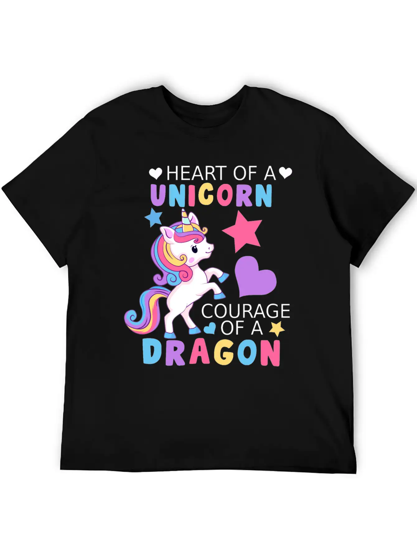 Heart Of A Unicorn, Courage Of A Dragon Unisex Casual T-Shirt – Clean Design For Daily Comfort