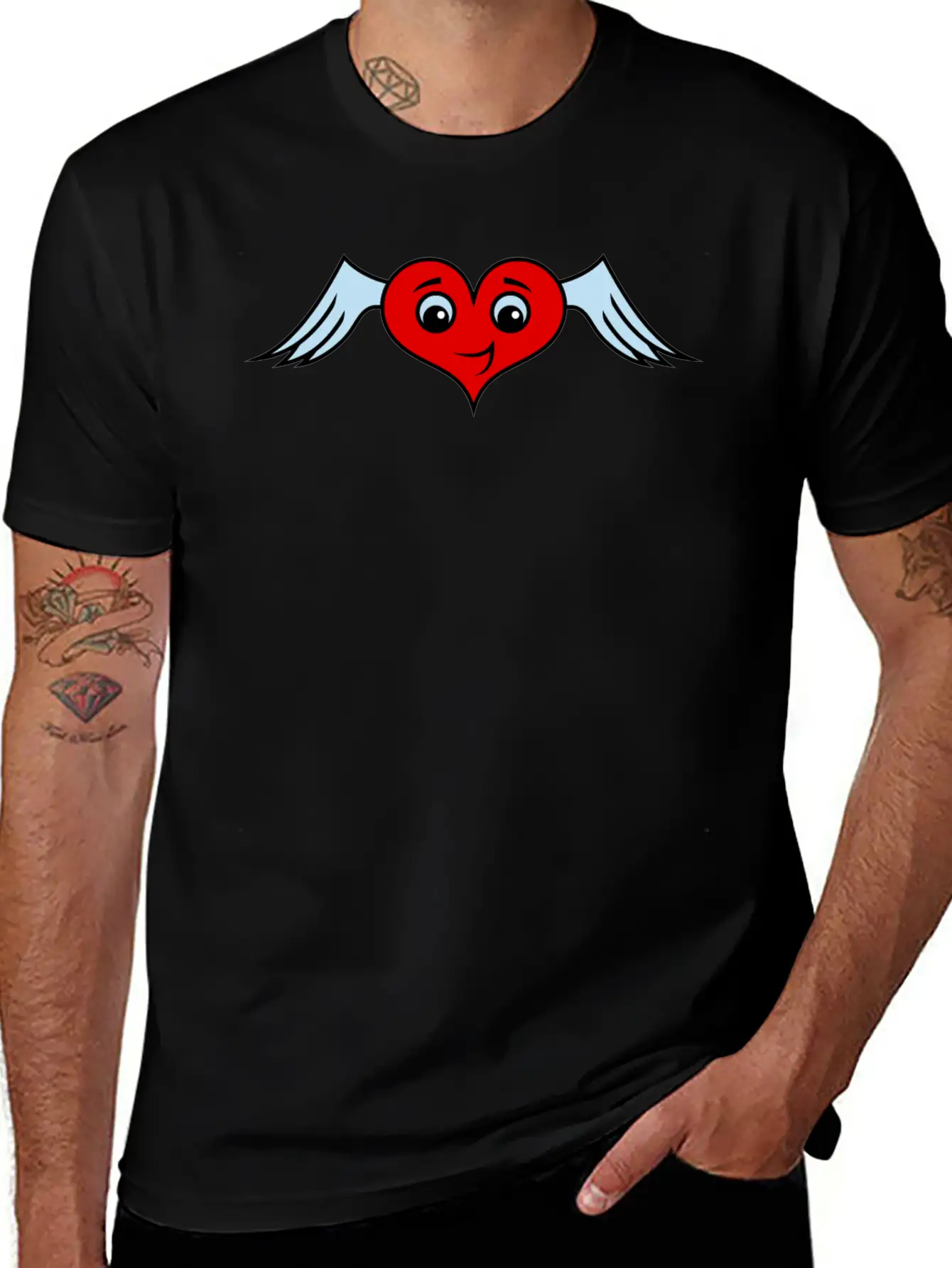Heart With Wings Character Unisex Casual T-Shirt – Clean Design For Daily Comfort